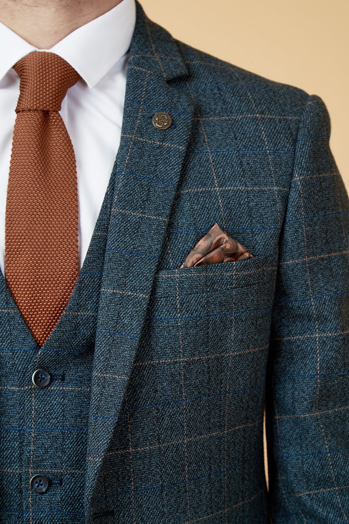 SCOTT Blue Tweed Check Blazer for Women - Classic Slim Fit Single Breasted Jacket - Perfect for Office, Business Meetings & Formal Events