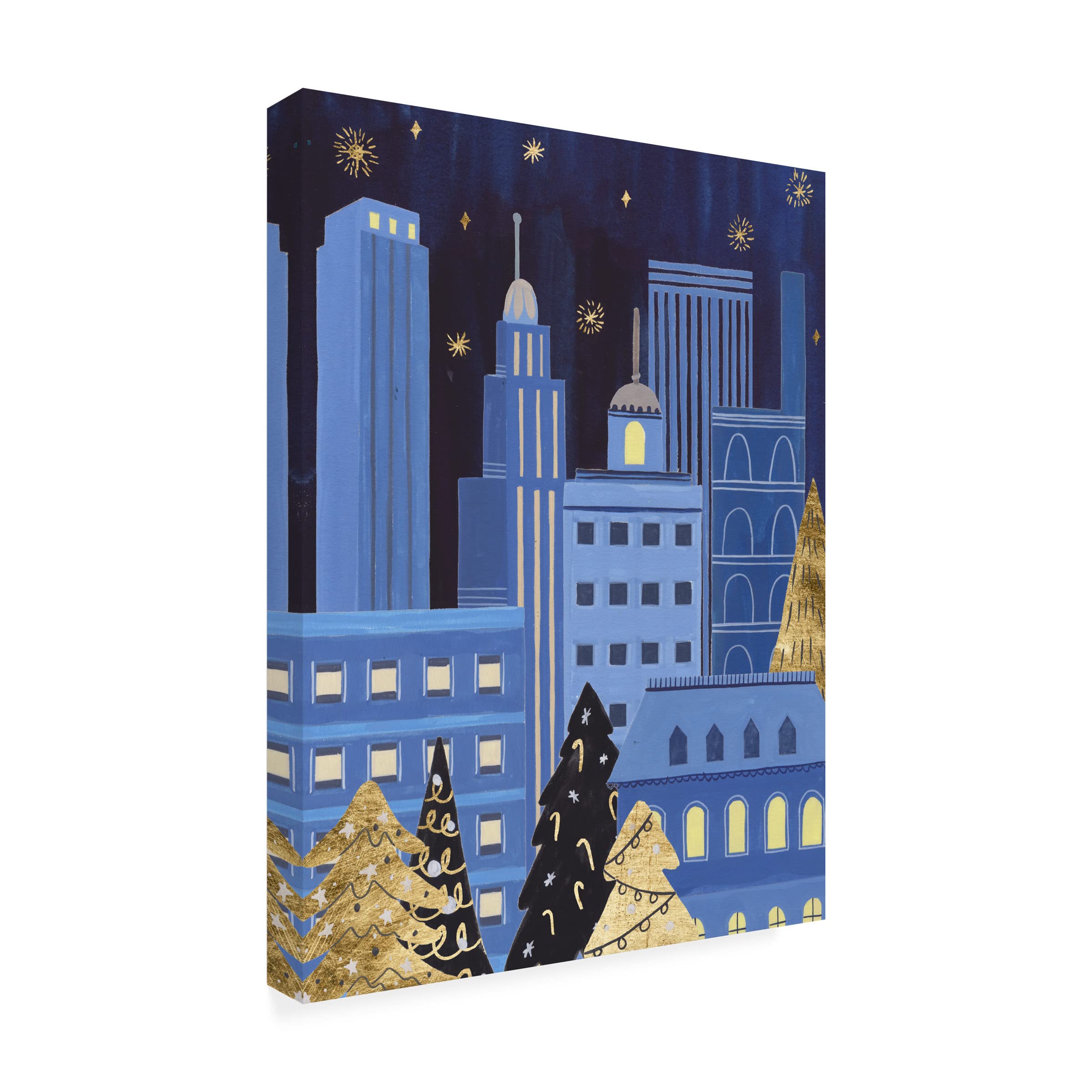 Trademark Fine Art 'Holiday Night IV' Canvas Wall Art by Melissa Wang - Perfect for Living Room, Bedroom & Office Decor