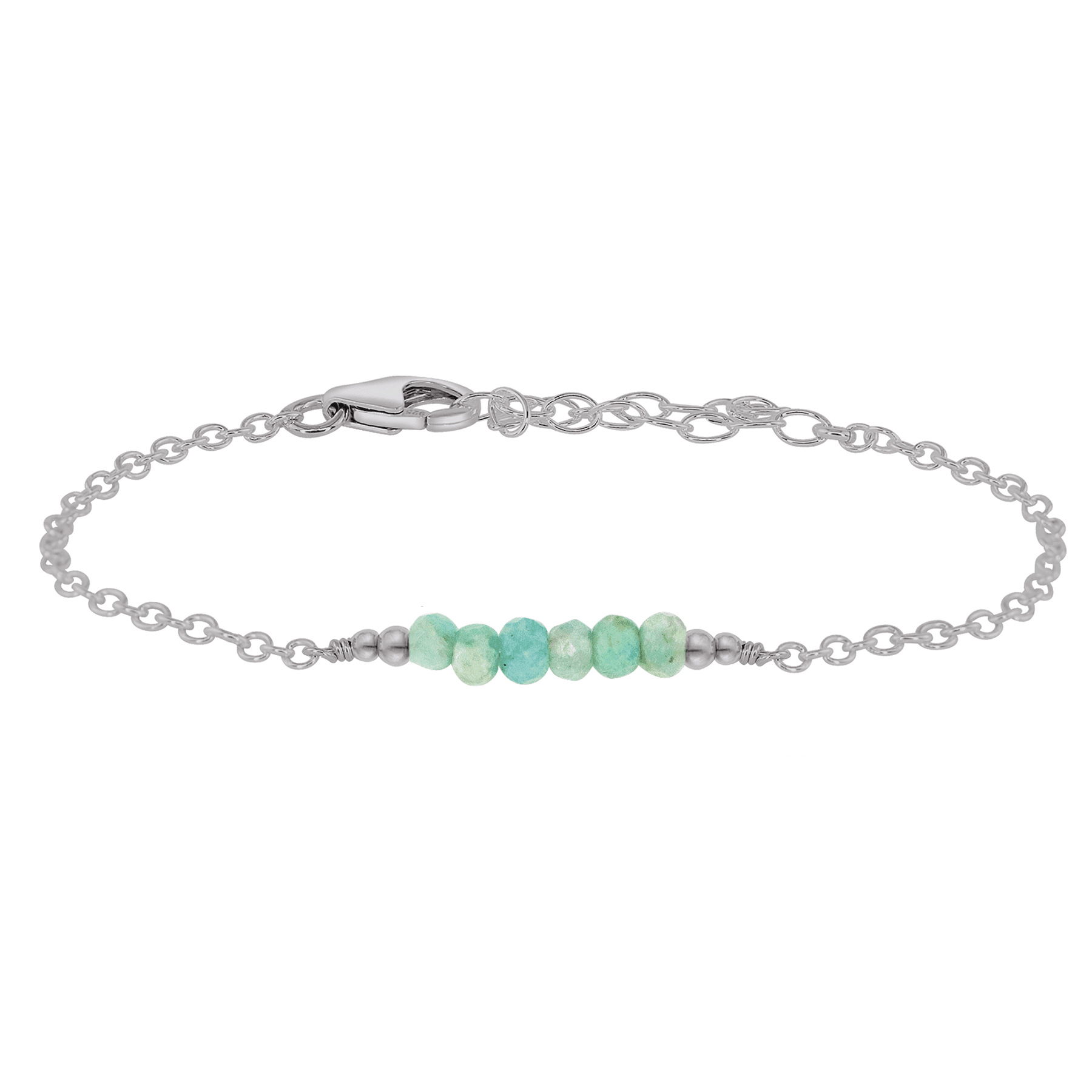 Sparkling Green Amazonite Gemstone Faceted Bead Bar Bracelet for Women | Handmade Healing Crystal Jewelry | Perfect for Yoga, Meditation & Boho Fashion