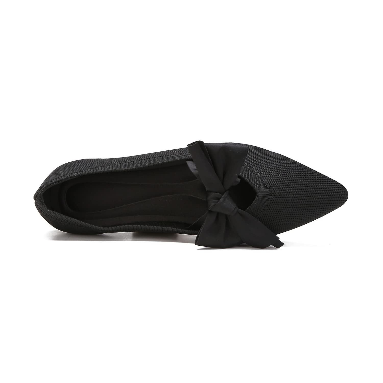 Women's Breathable Mesh Ballet Flats - Comfortable Slip-On Bow Pointed Toe Shoes for Work, Travel & Casual Wear | Lightweight Knit Design