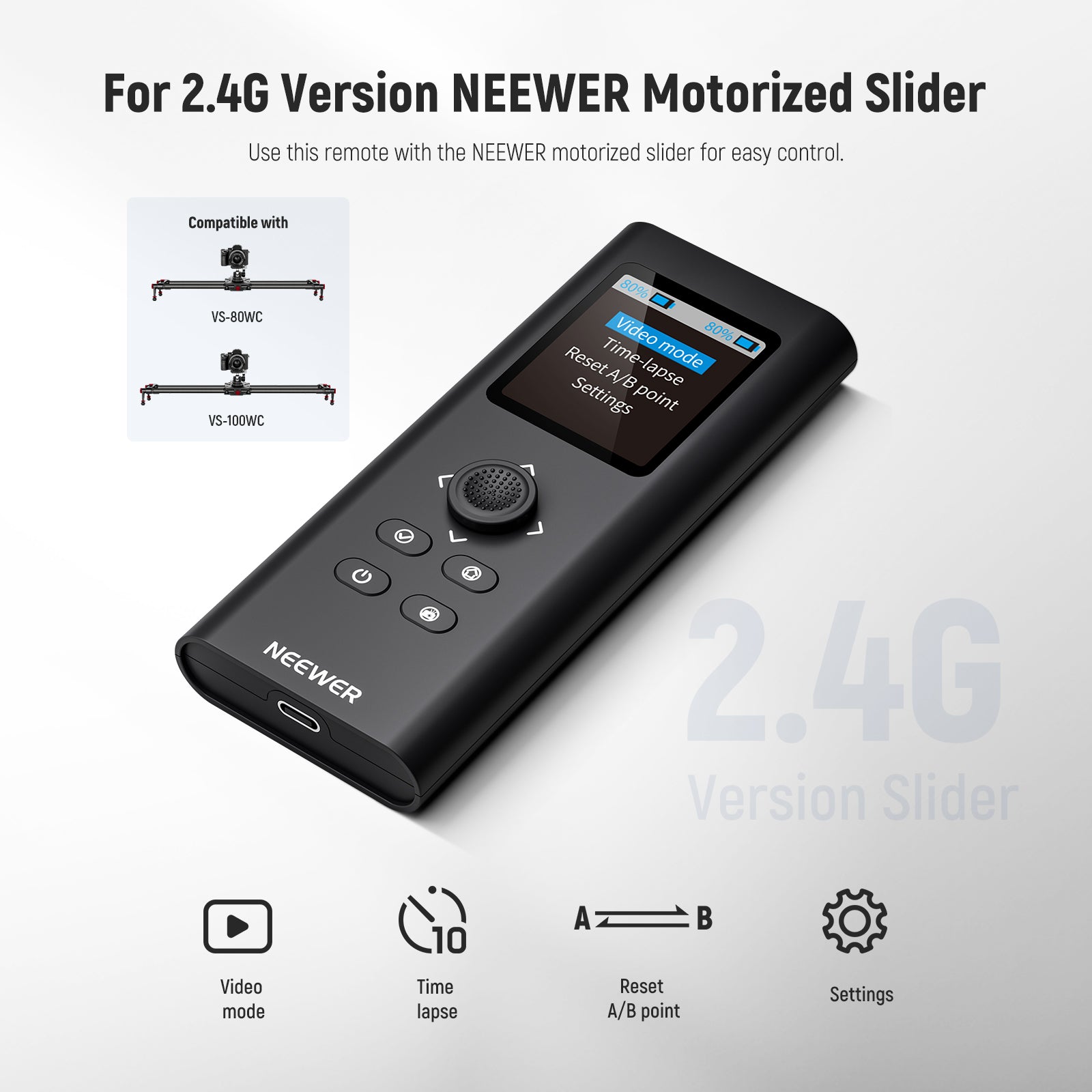 NEEWER RT 08 Wireless Remote Control for Camera Sliders - Compatible with NEEWER Sliders - Perfect for Time-Lapse, Video Shooting & Smooth Camera Movements