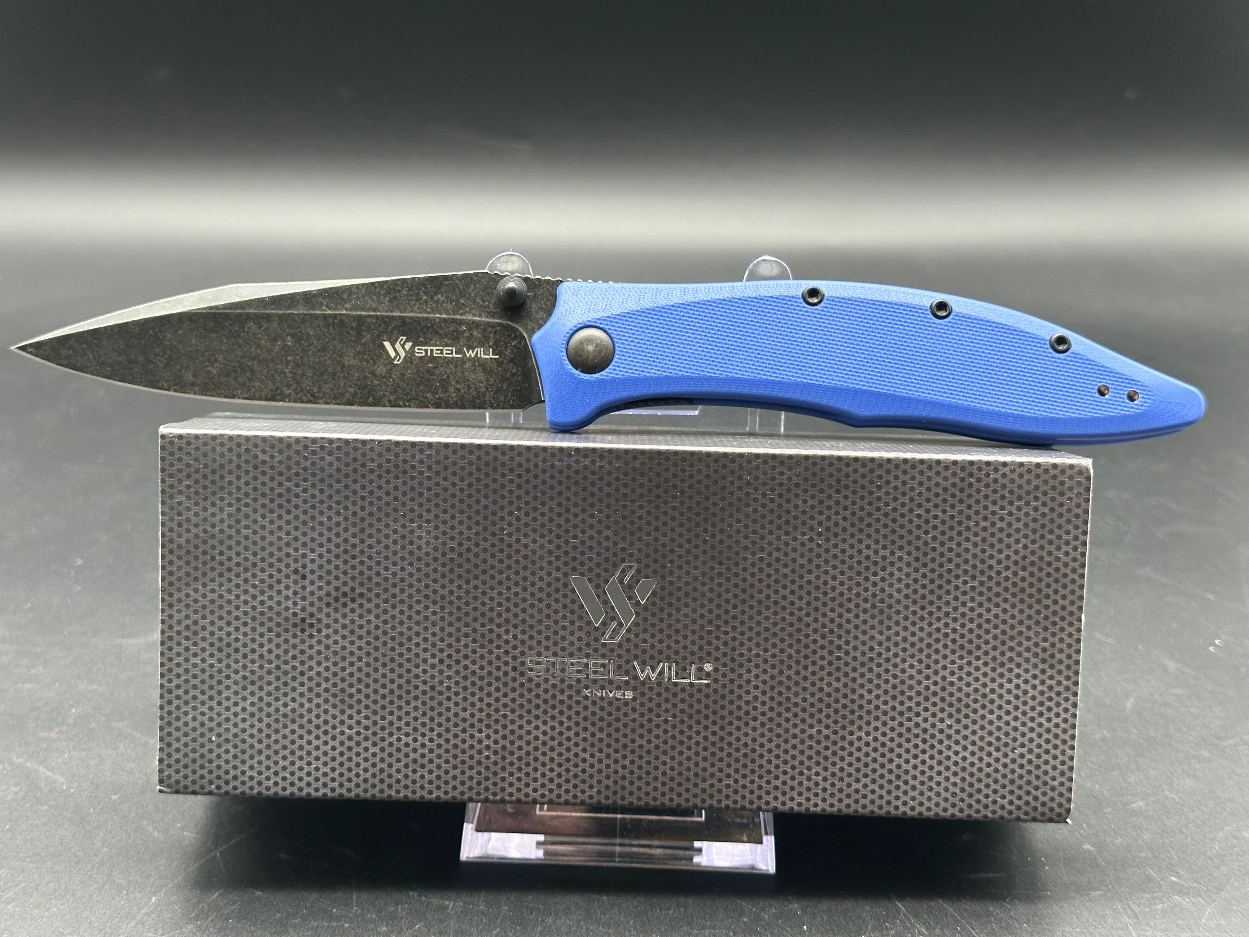 Steel Will Gienah Folding Knife - Blue G-10 Handle, Liner Lock, EDC Pocket Knife for Outdoor, Camping, and Everyday Carry