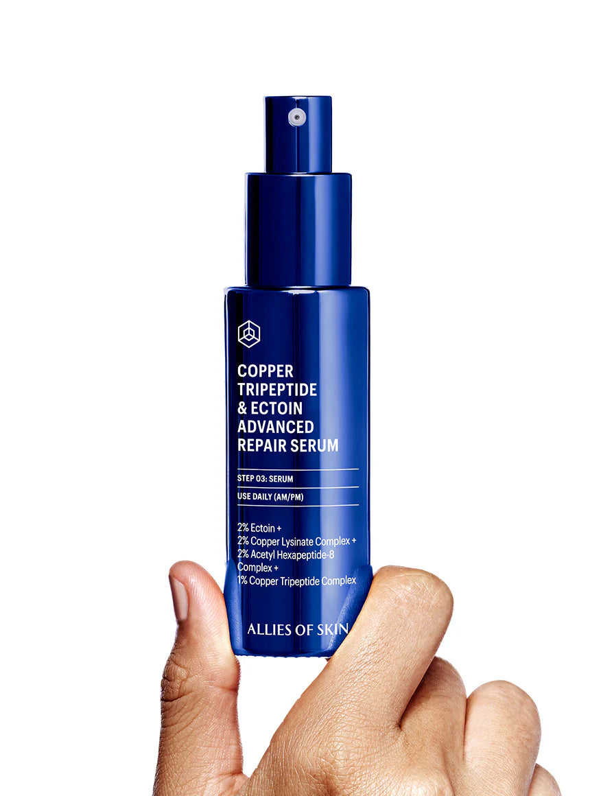 Copper Tripeptide & Ectoin Advanced Repair Serum for Face - Anti-Aging Skin Care Treatment for Wrinkles, Fine Lines & Hydration - Perfect for Night Routine & Post-Procedure Recovery