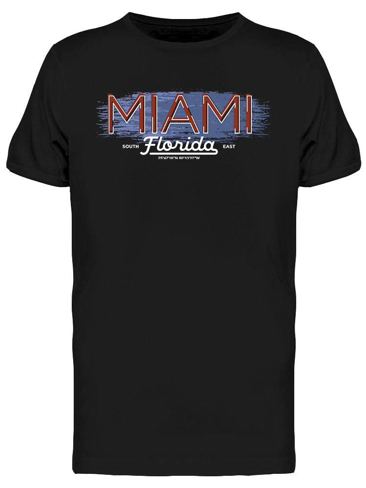 Smartprints Miami Florida Graphic T-Shirt for Men - Comfortable Cotton Tee for Casual Wear, Travel & Vacation Outfits