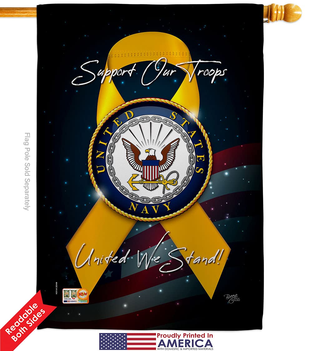US Navy Garden House Flags Kit - Armed Forces USN Seabee Military Veteran Retiree Double-Sided Yard Banner (28x40 Inch) Made in USA - Perfect for Patriotic Home Decor, Military Appreciation Gifts & Outdoor Display