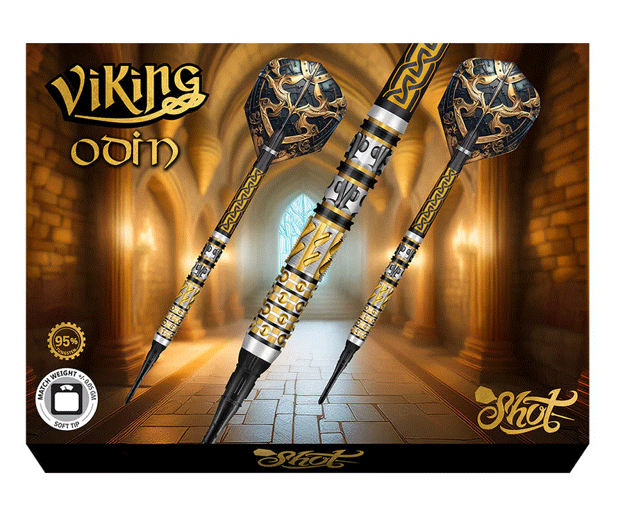 Viking Odin Soft Tip Darts Set - Professional Steel Tip Replacement Darts for Bars & Home Game Rooms - Perfect for Dartboard Games & Pub Entertainment