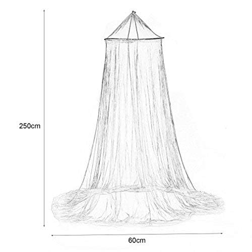 Elegant Round Lace Mosquito Net Canopy for Single to King Size Beds - Blue Bedroom Decor & Outdoor Camping Protection