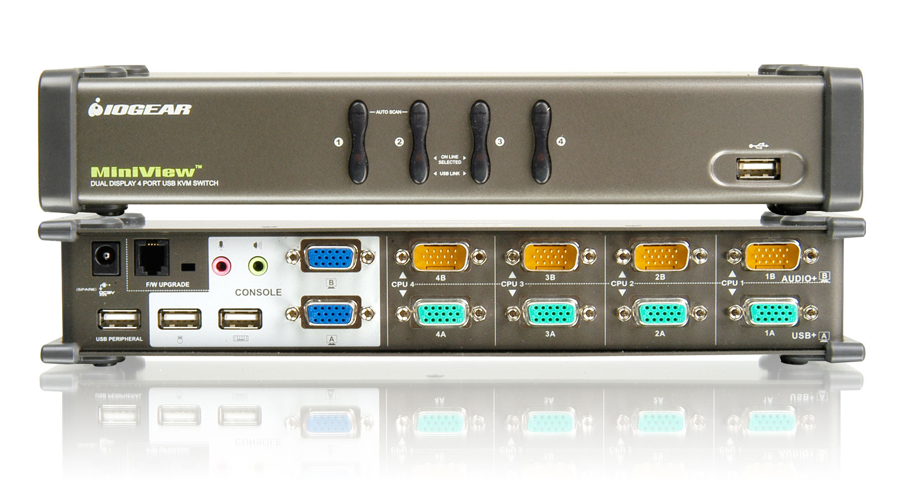 4 Port DualView USB VGA KVMP Switch with Audio & Cables - TAA Compliant - Control 4 Computers from 1 Keyboard/Mouse/Monitor - Ideal for Home Office, IT Labs & Multi-PC Workstations