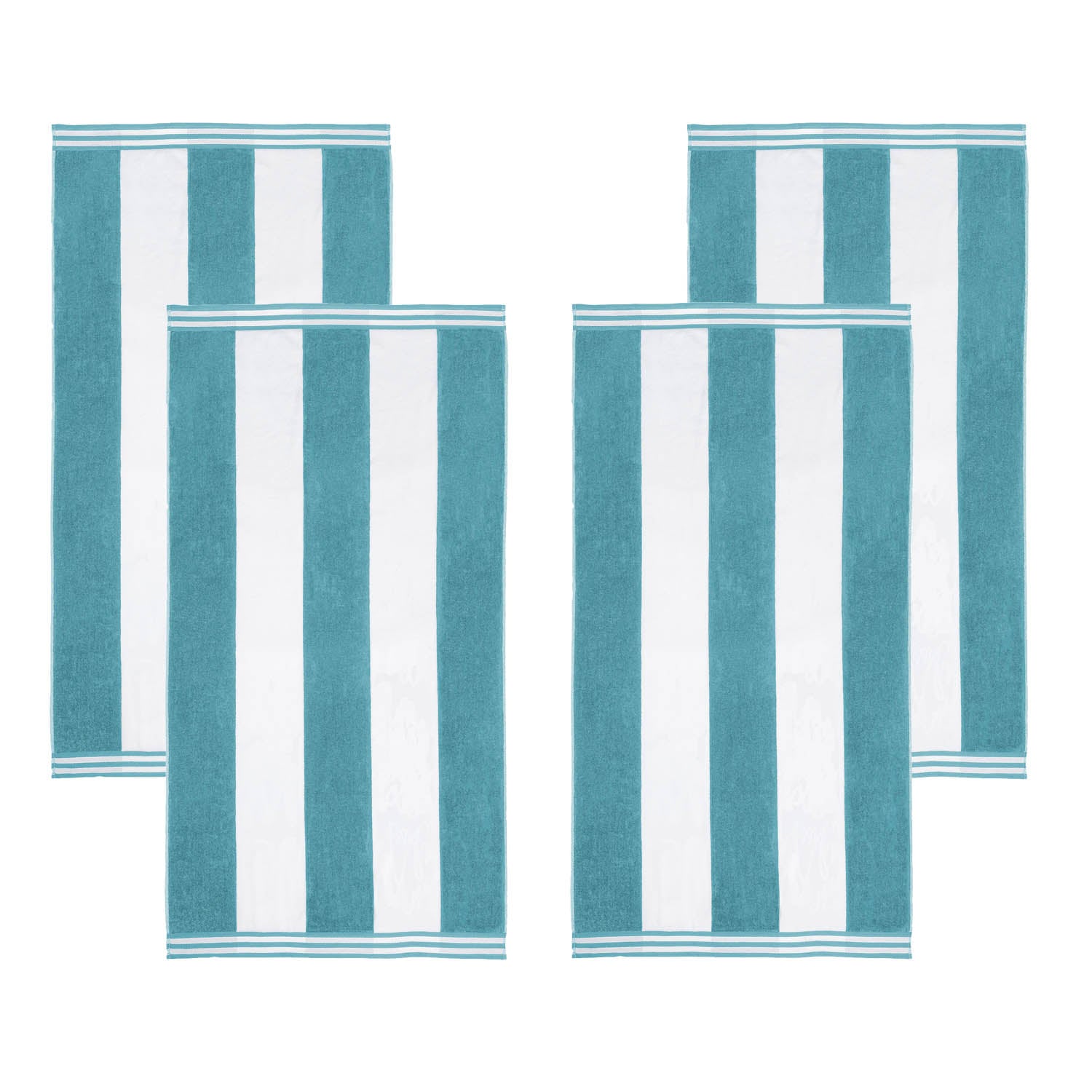 Premium Cabana Stripe Oversized Cotton Beach Towel Set of 2, 4, or 6 - Soft, Absorbent & Quick-Drying for Pool, Beach, Vacation & Spa Use