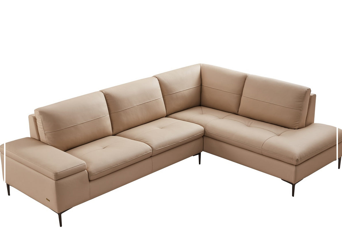Gio Italia Decker L-Shaped Italian Leather Sectional Sofa - Modern Luxury Living Room Furniture for Home & Office Comfort