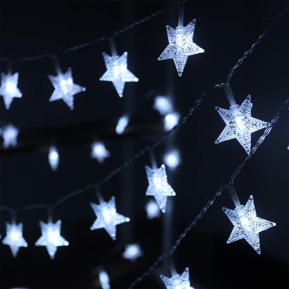 50 LED Waterproof Star String Lights - 16.4ft Battery Operated Fairy Lights for Outdoor & Indoor Use - Perfect for Christmas Trees, Weddings, Halloween, Camping, Birthday Parties & Home Decor