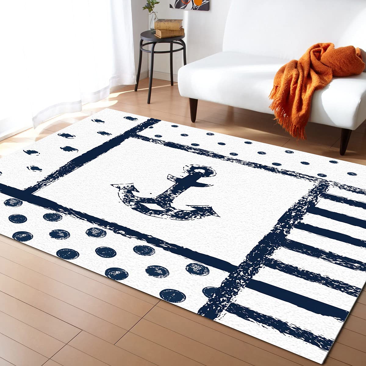 Non-Slip Washable Indoor/Outdoor Accent Rug - 2.6x5ft Bathroom Mat for Front Door, Bedroom & Kitchen - Waterproof Floor Carpet for High Traffic Areas, Pet-Friendly Home Decor