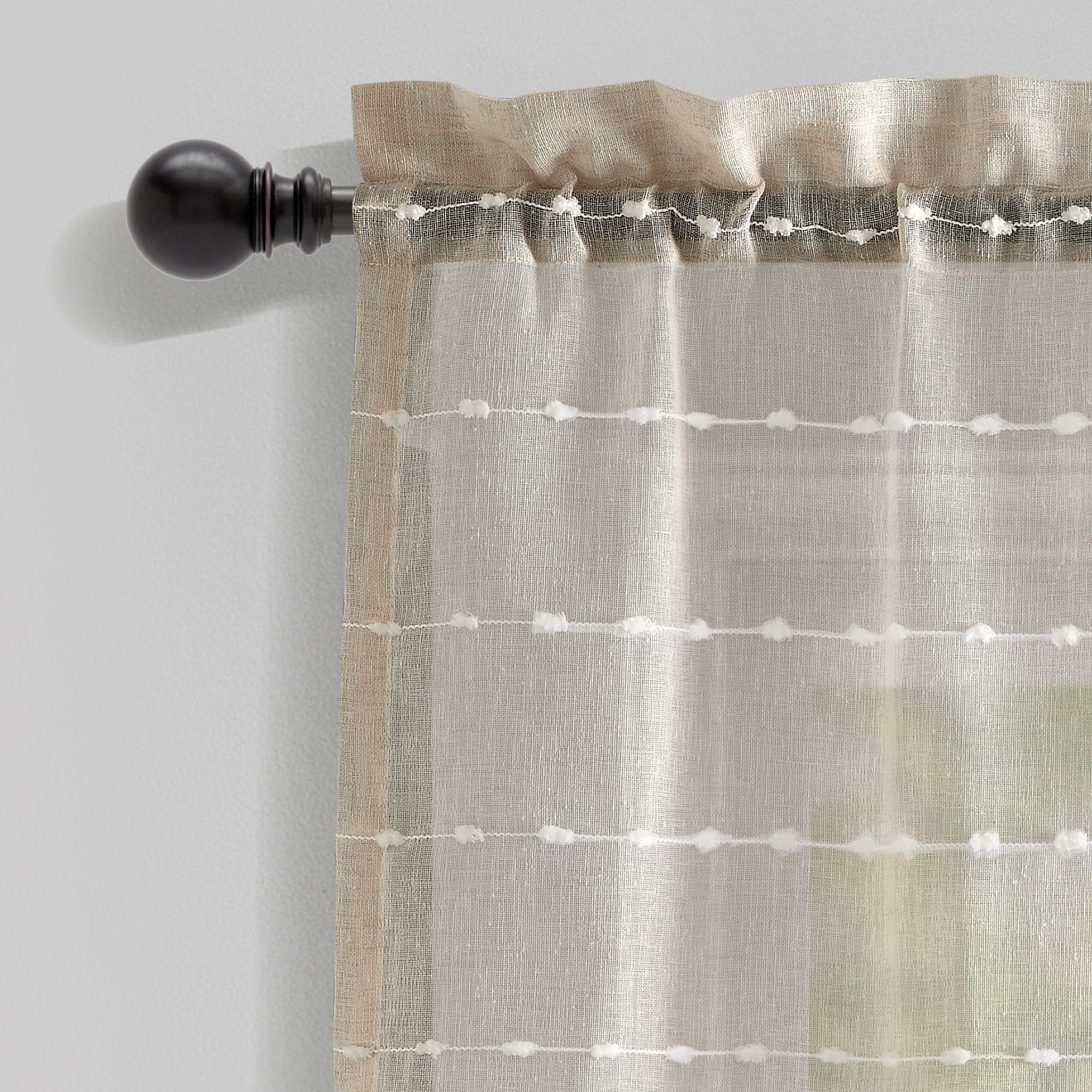 Farmhouse Style Textured Sheer Window Valance - Rustic Curtain Top for Living Room, Bedroom & Kitchen Decor