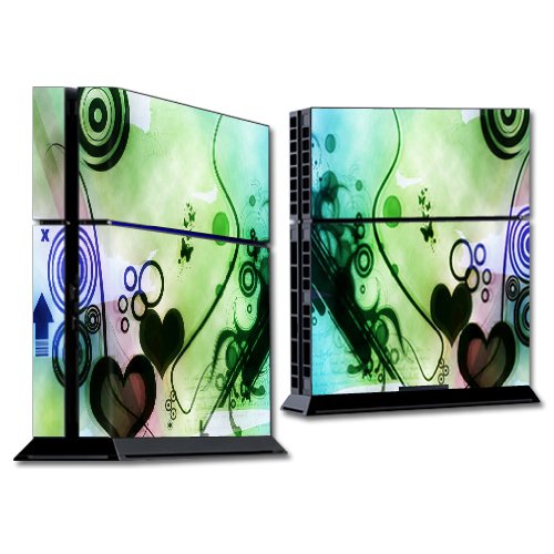 MightySkins Protective Skin Wrap Sticker for Sony PlayStation 4 (PS4) Console - Abstract Hearts Design | Durable Vinyl Decal for Gaming Protection & Customization | Perfect for Home Entertainment & Gaming Setups