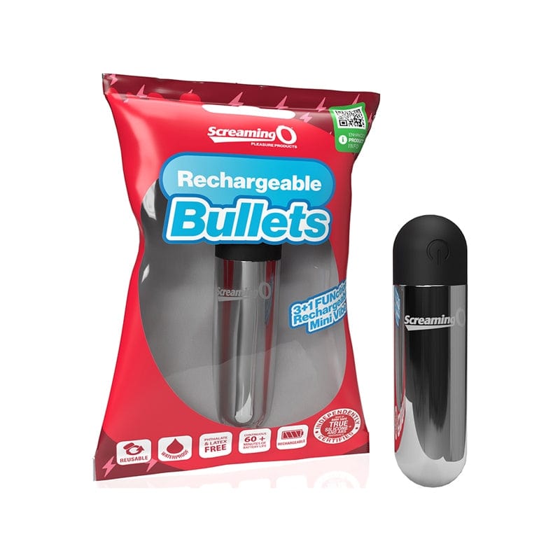 Screaming O Rechargeable Silver Bullet Vibrators for Women - Powerful Mini Personal Massager for Intimate Relaxation & Couples Play