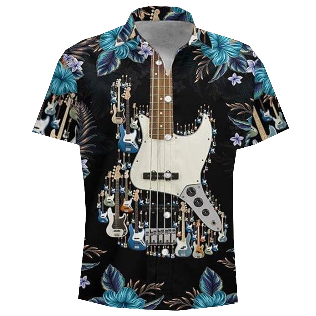Stylish Music Hawaiian Shirts for Men & Women - Short Sleeve Button Down Shirts with Musical Instrument Prints | Perfect for Beach Parties, Summer Vacations & Tropical Themed Events