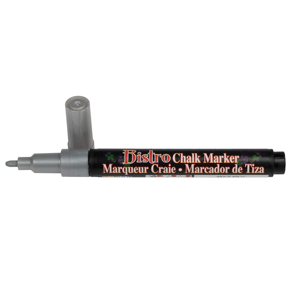JAM PAPER Dustless Erasable Chalk Markers - Fine Point Liquid Chalk Pen for Whiteboards, Glass & Windows - Non-Toxic Silver Marker - Perfect for Restaurants, Classrooms & DIY Crafts