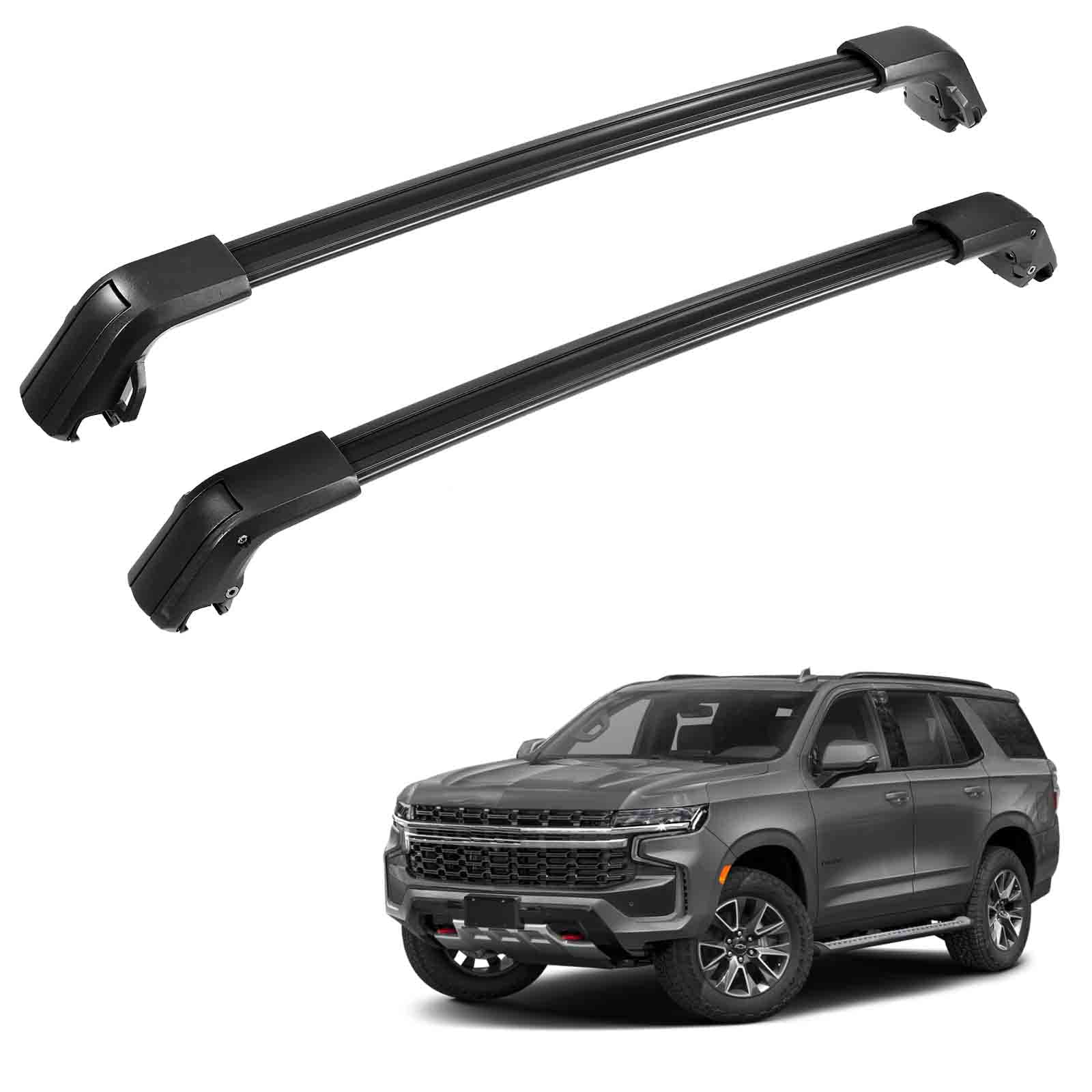 ALAVENTE Adjustable Roof Rack Crossbar for 2021-2024 Chevy Tahoe, Suburban, GMC Yukon/Yukon XL, Cadillac Escalade/ESV - 400lbs Capacity Cargo Carrier with Side Rails - Perfect for Road Trips, Camping Gear & Outdoor Adventures