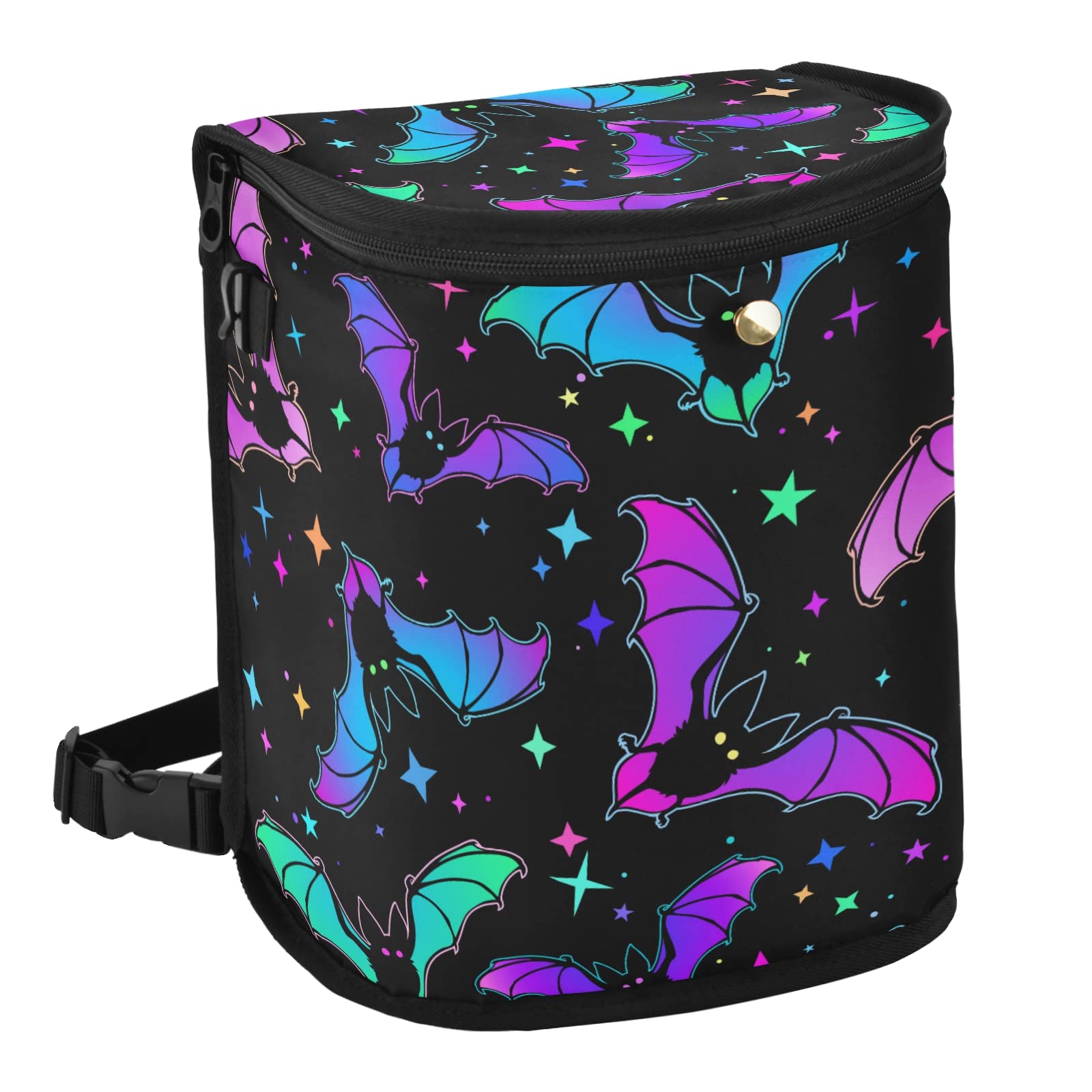 Bats Stars Collapsible Hanging Car Trash Can - Portable Leakproof Car Garbage Bin with Large Storage Capacity - Perfect for Road Trips, Commuting & Keeping Your Vehicle Clean