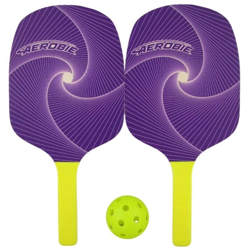 Aerobie Pickleball Set - 2 Premium Paddles & 4 Balls - Outdoor & Indoor Game for Adults & Kids - Perfect for Backyard, Park, and Beach Play