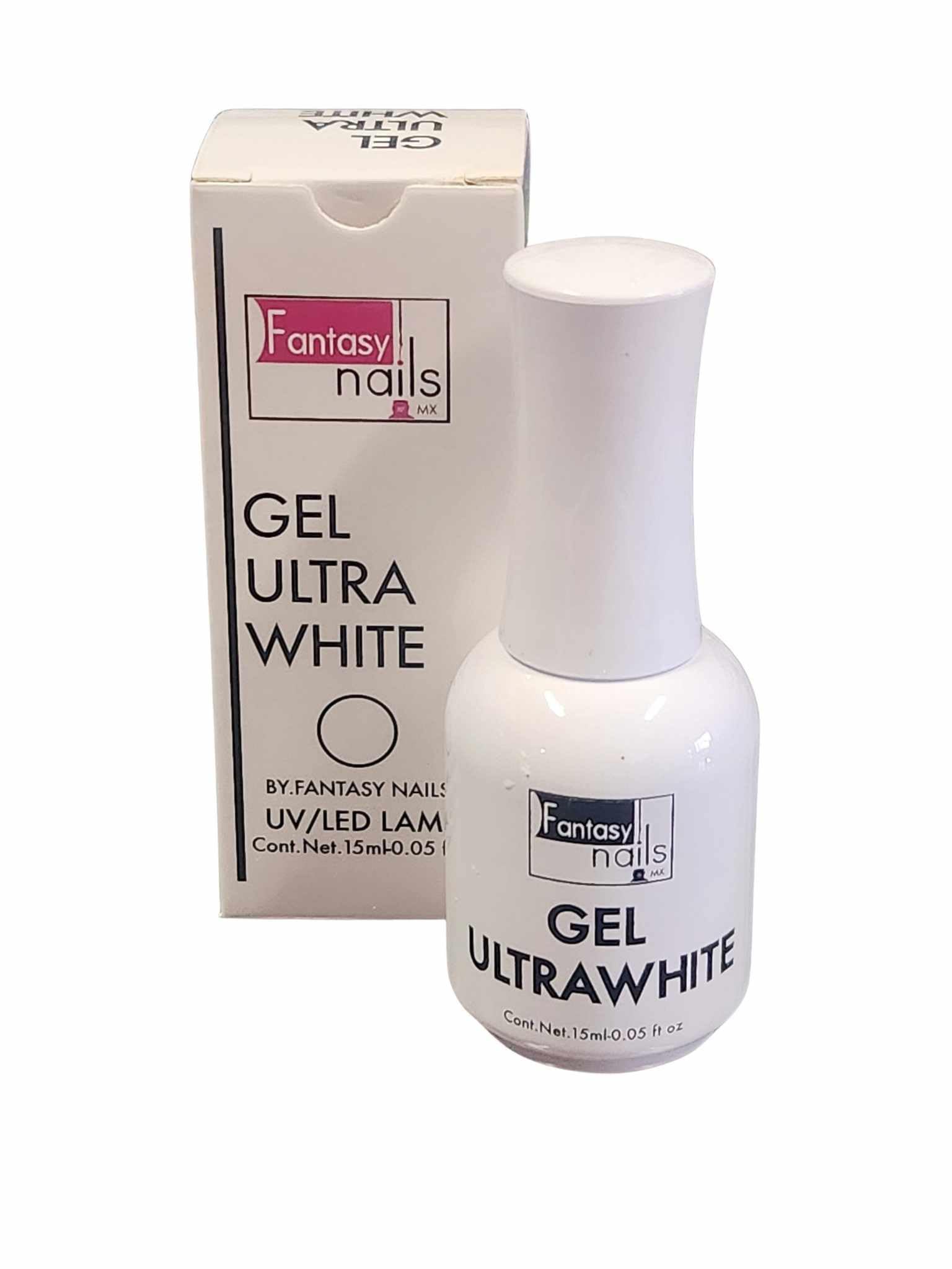 Fantasy Nails Gel Polish - Ultra White 15ml Professional Nail Art Gel for Manicures & Pedicures | Perfect for Salon, Home Use & Special Occasions