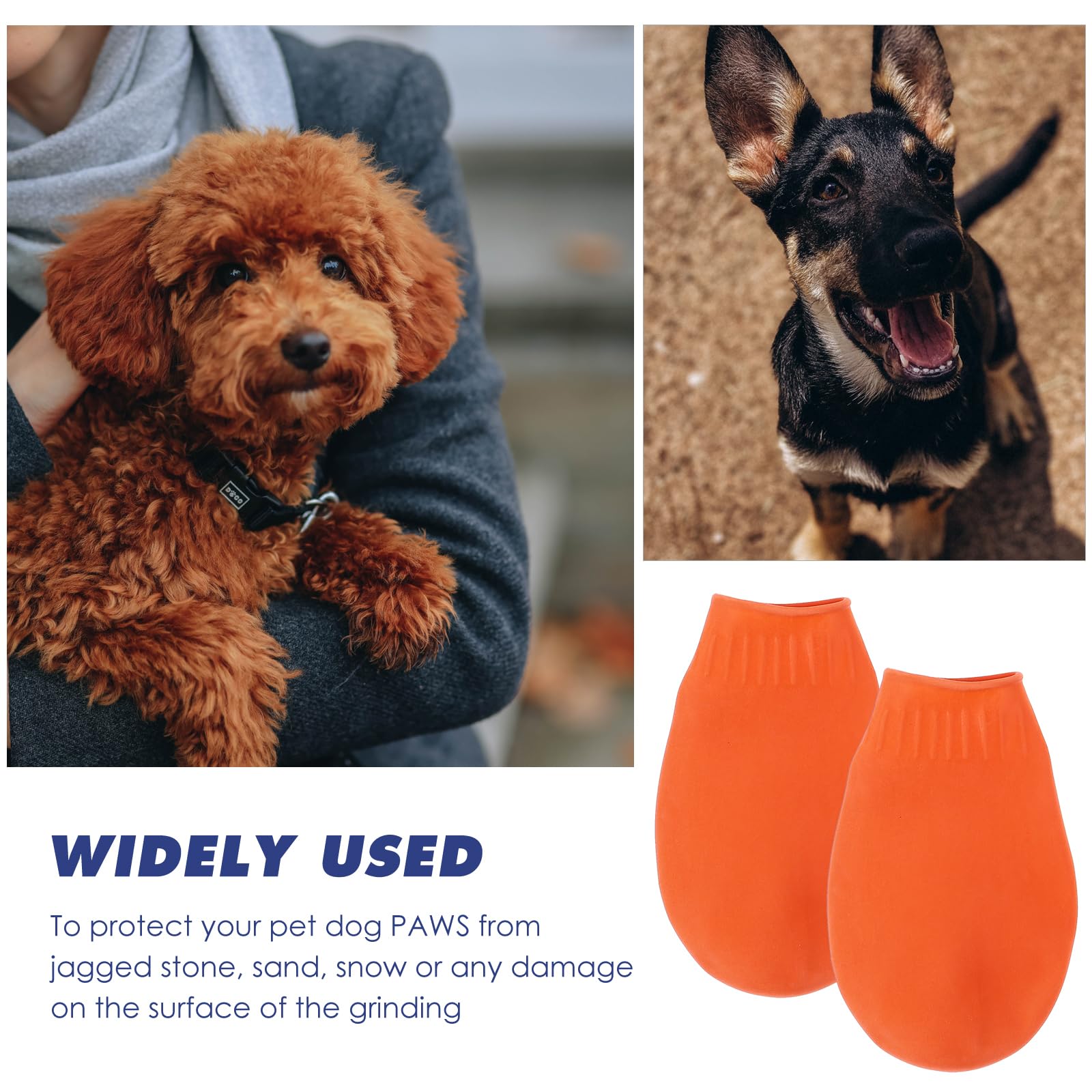 Hemobllo Waterproof Dog Boots for Small Dogs - 4Pcs Rubber Rain Shoes with Paw Protection for Pets (Orange, Size S) - Ideal for Rainy Days, Snow & Outdoor Adventures
