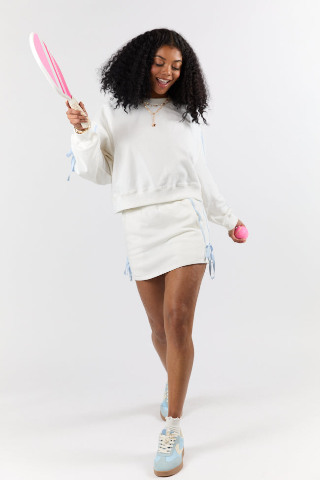 Elegant White Bow Skort for Women - High Waist Tennis Skirt with Built-in Shorts | Perfect for Golf, Tennis, Yoga & Summer Outfits