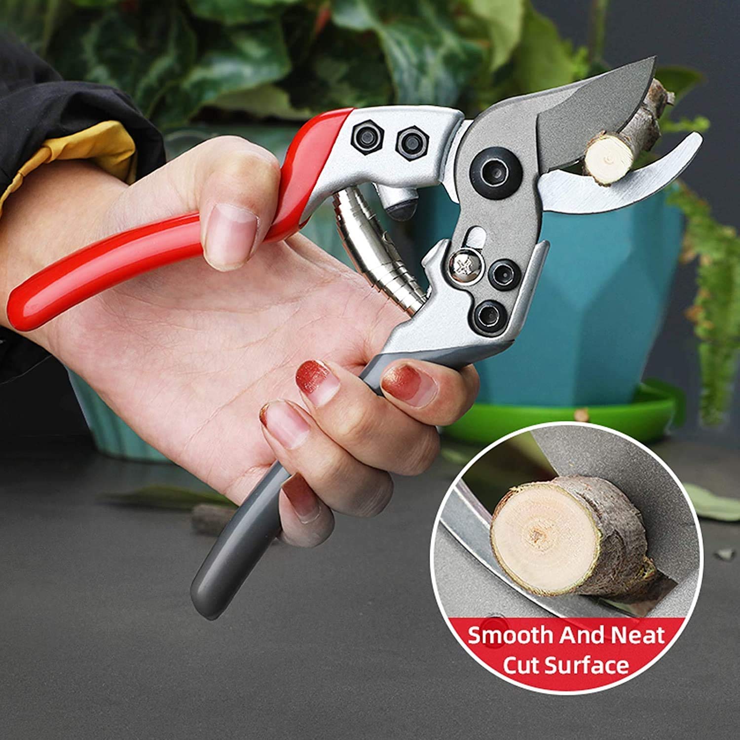 Professional Bypass Pruning Shears - Stainless Steel Rust-Proof Blades for Trees, Garden & Plants | Ergonomic Hand Pruners for Gardening, Landscaping & DIY Projects