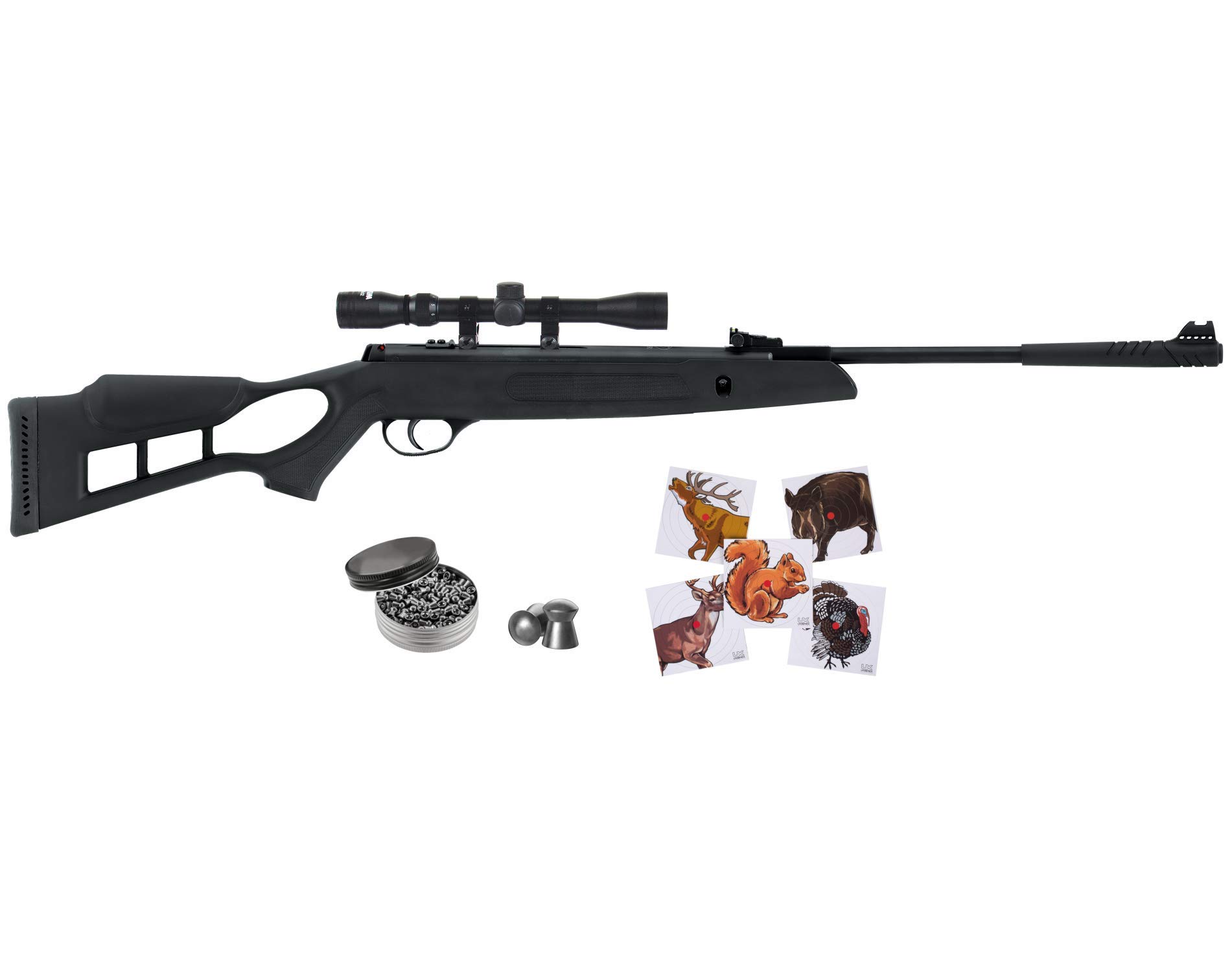 Hatsan Edge Vortex PCP Air Rifle Combo with Scope | Wearable4U 100x Paper Targets & .177 Pellets Bundle | Hunting, Target Practice & Outdoor Shooting Sports