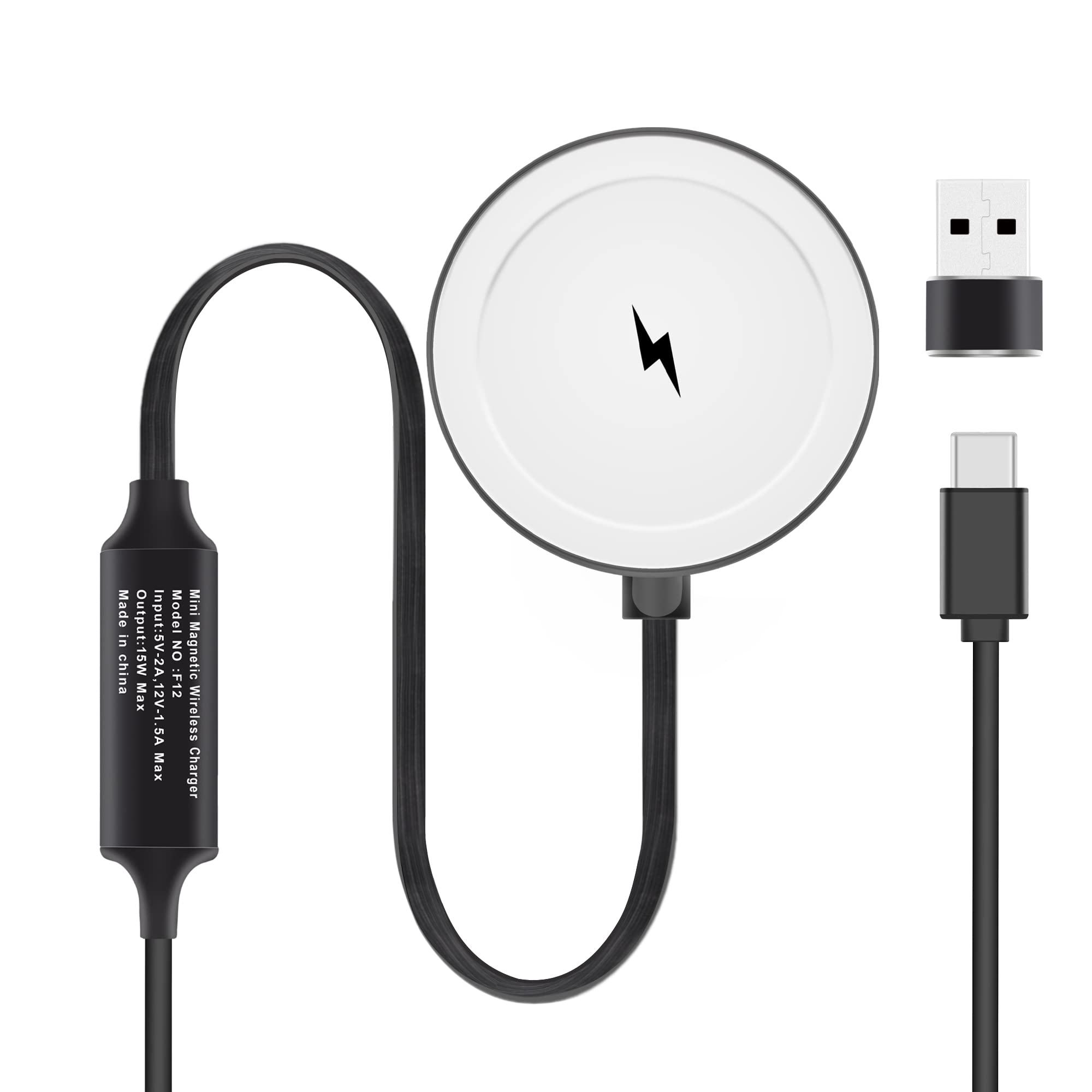Magnetic Wireless Charger for iPhone 13/12 Pro Max & AirPods - Qi Certified Fast Charging Pad Compatible with Magsafe, Samsung Galaxy & Android Phones - Perfect for Home, Office & Car Use