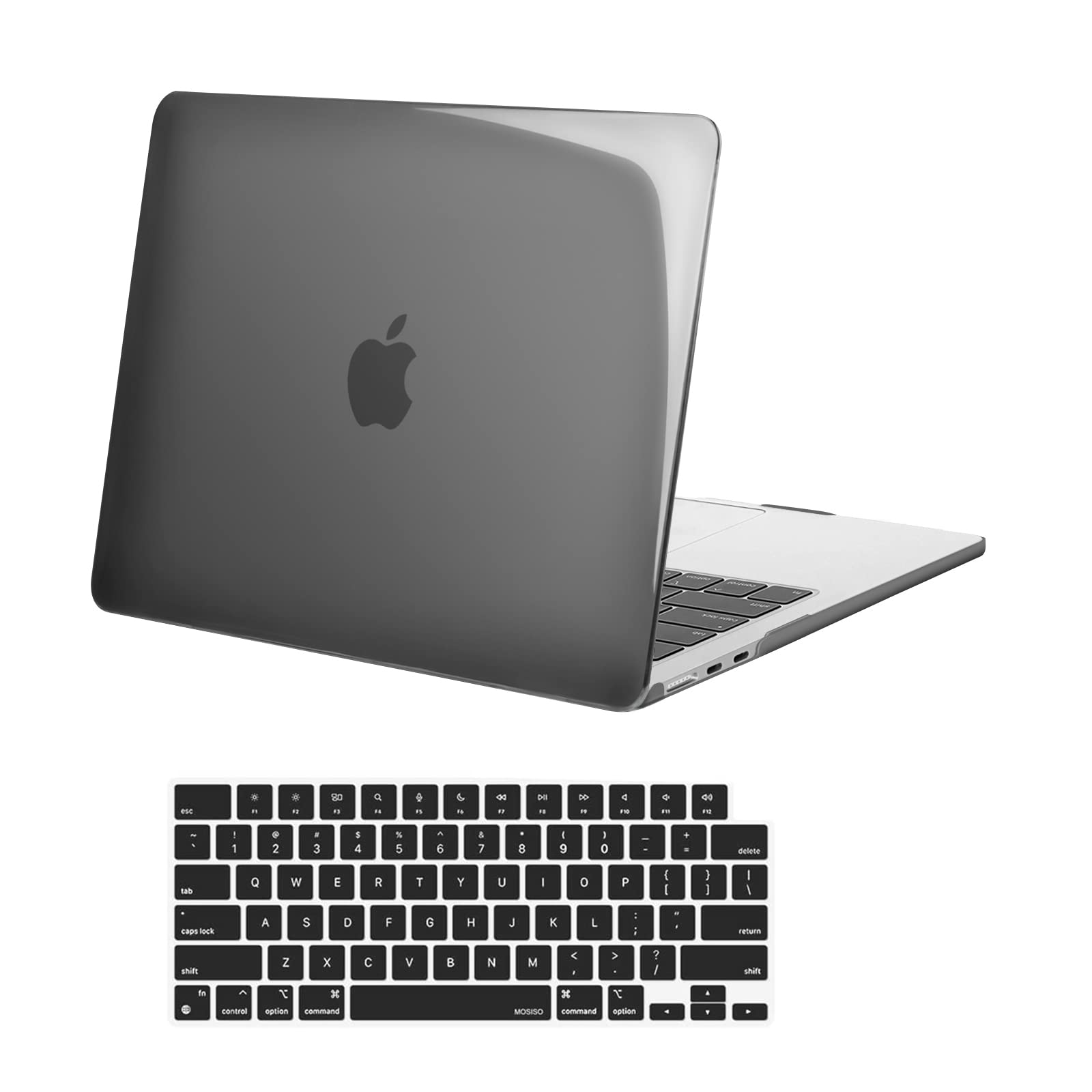 MOSISO MacBook Air 13.6 inch Case 2022 Release (A2681 M2 Chip) - Durable Hard Shell Protective Cover with Keyboard Skin for Liquid Retina Display Models | Perfect for Work, Travel & School | Smoke Black