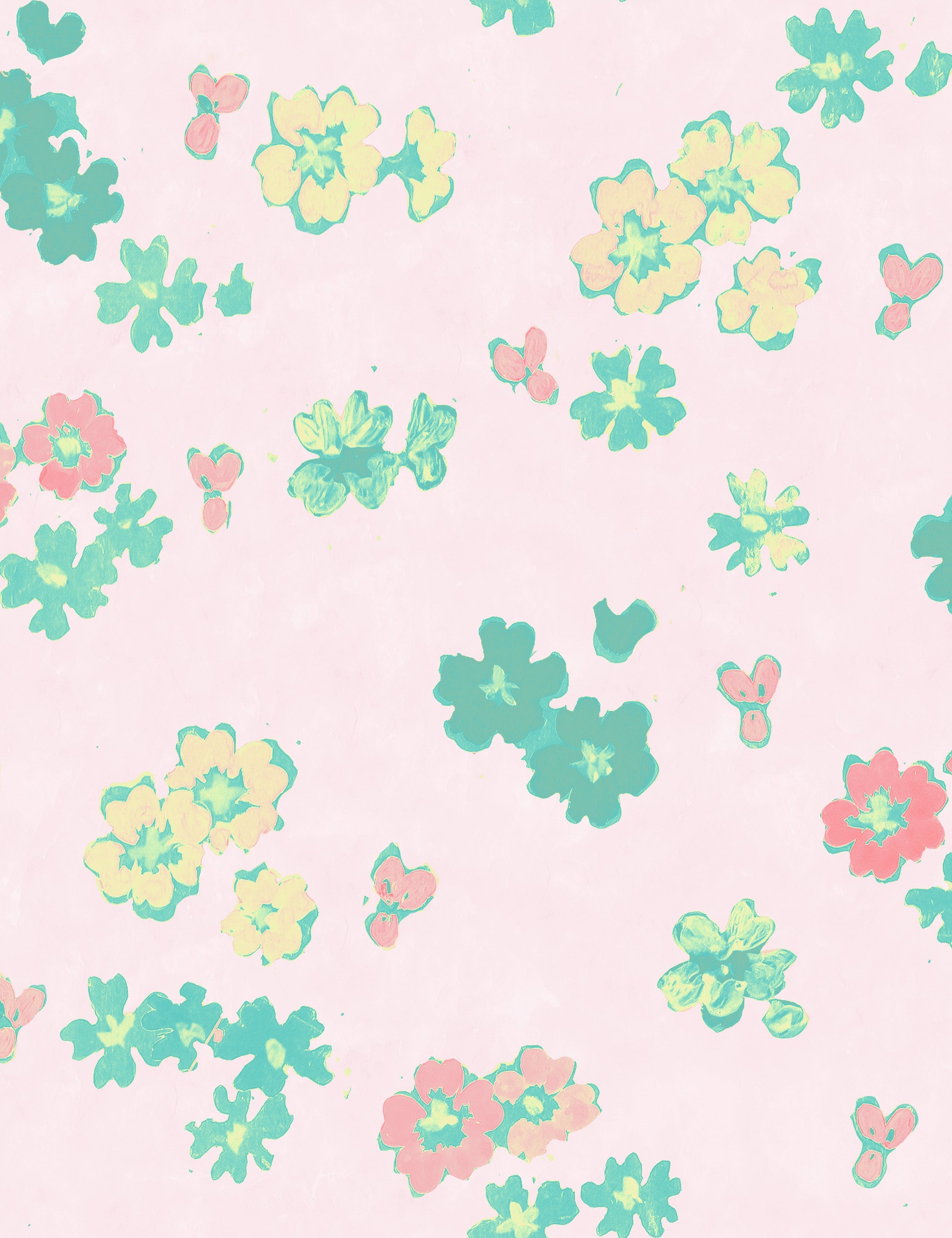 Paule Marrot Light Pink Flower Field Wallpaper - Vintage French Floral Design Peel & Stick Wallpaper for Bedroom, Nursery, Living Room Decor