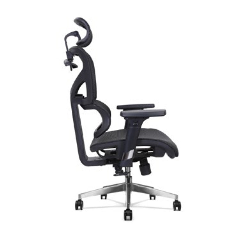 Premium BIRGER Executive Office Chair with Adjustable Headrest - Ergonomic High Back Desk Chair for Home & Office - Black Leather Mesh Computer Task Chair for Long Hours Sitting Comfort