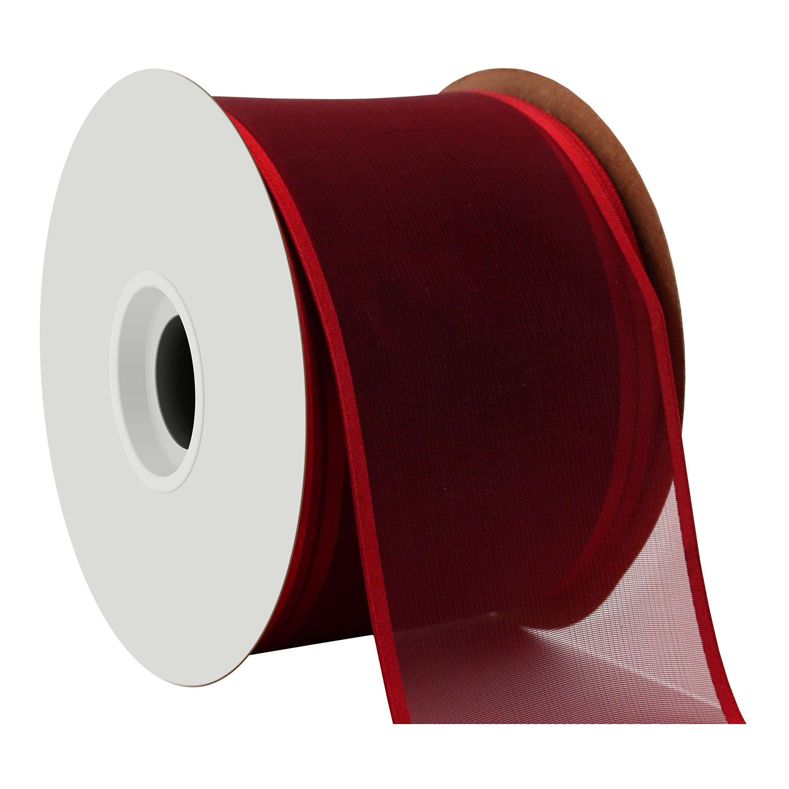 Berwick Offray Arabesque Wired Red Ribbon - Premium Decorative Ribbon for Gift Wrapping, Floral Arrangements, and DIY Crafts
