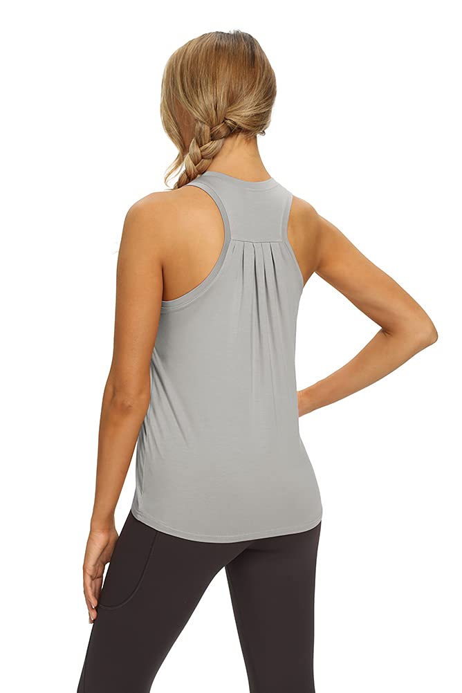Women's High Neck Racerback Tank Tops - Loose Fit Athletic Yoga Shirts for Workout & Gym | Mippo Activewear for Running, Yoga & Fitness Training