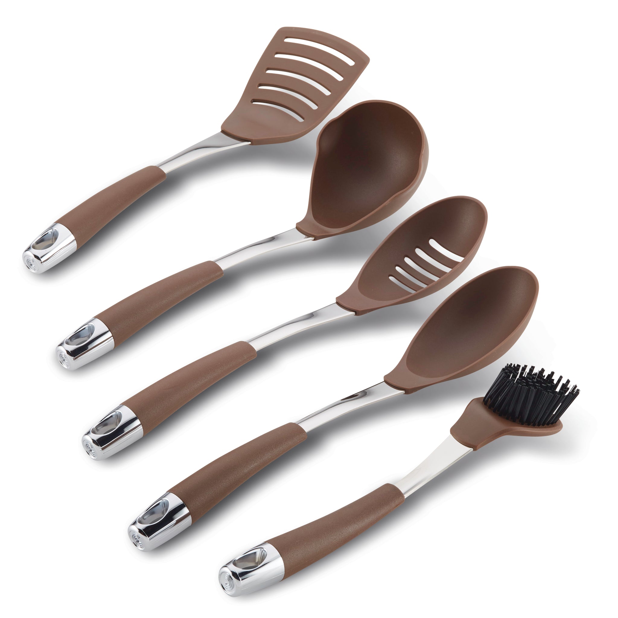 5-Piece Kitchen Utensil Set - Non-Slip Cooking Tools with Stainless Steel Handles - Perfect for Baking, Frying & Everyday Cooking