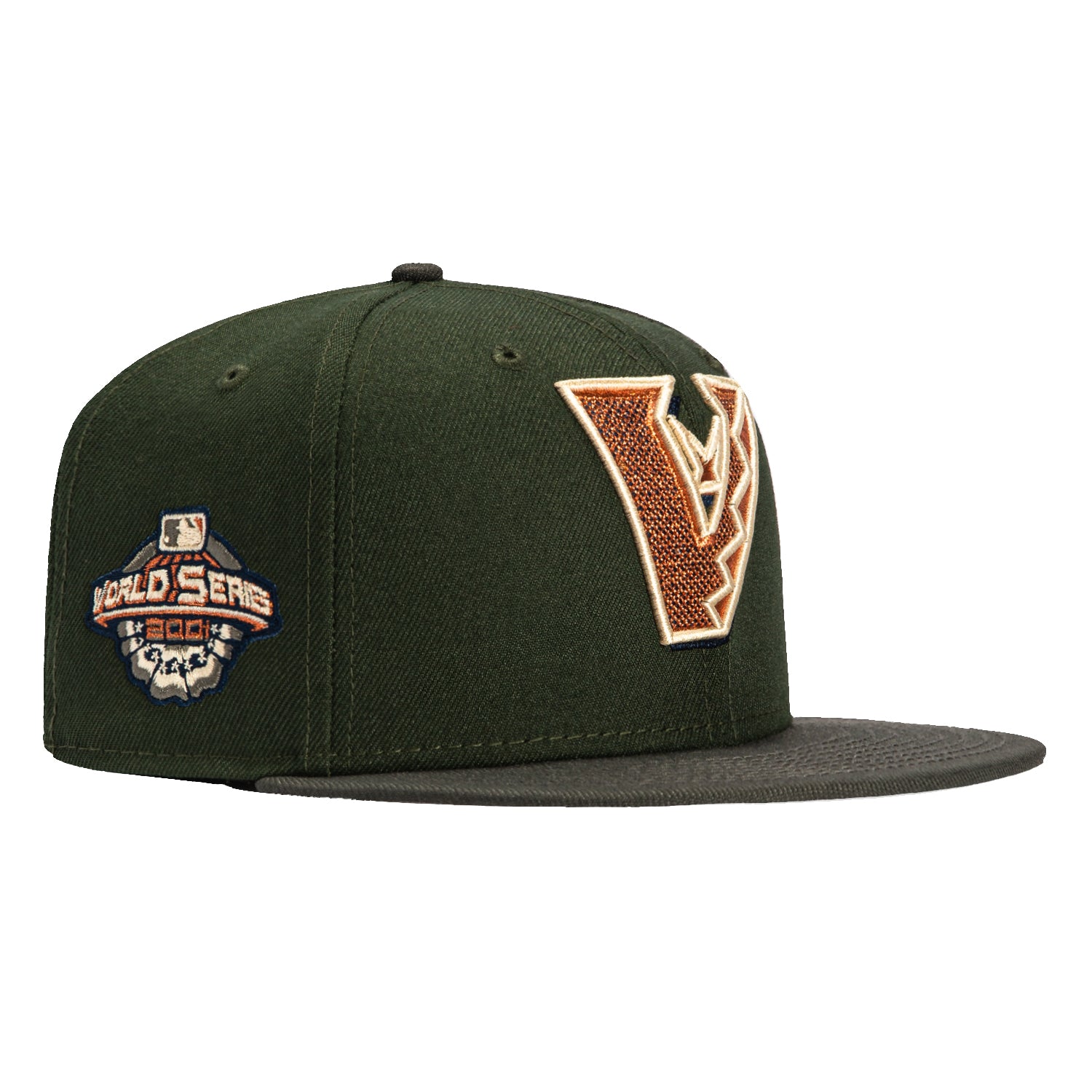 New Era 59Fifty Snake Scale Arizona Diamondbacks 2001 World Series Patch Snapback Hat - Green & Graphite Colorway | Perfect for Baseball Games, Fan Collections & Streetwear Fashion