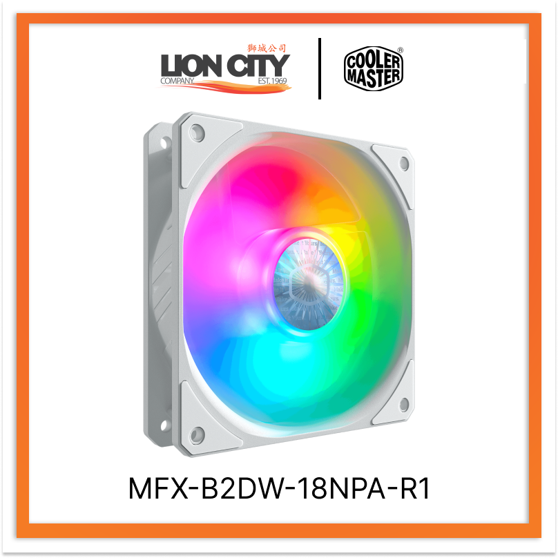 Cooler Master MFX B2DW 18NPA R1 SickleFlow 120 PWM ARGB Fan - White (2 Year Warranty) | High-Performance RGB Cooling Fan for PC Gaming, Case Cooling & Liquid Radiators
