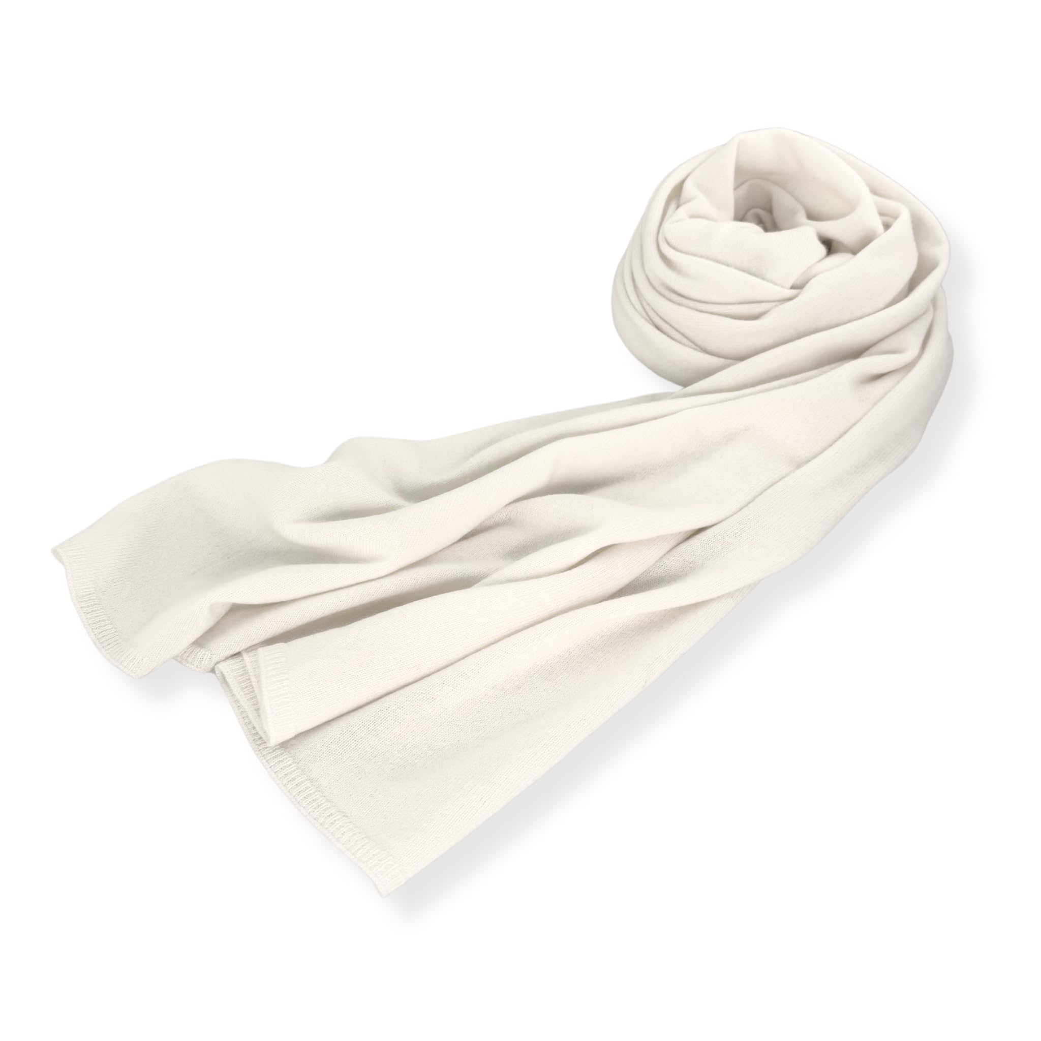 Jet&Bo 100% Pure Cashmere Travel Wrap, Scarf & Blanket in Ivory - Soft Luxury Shawl with Storage Bag & Gift Box - Perfect for Airplane, Office & Winter Outfits