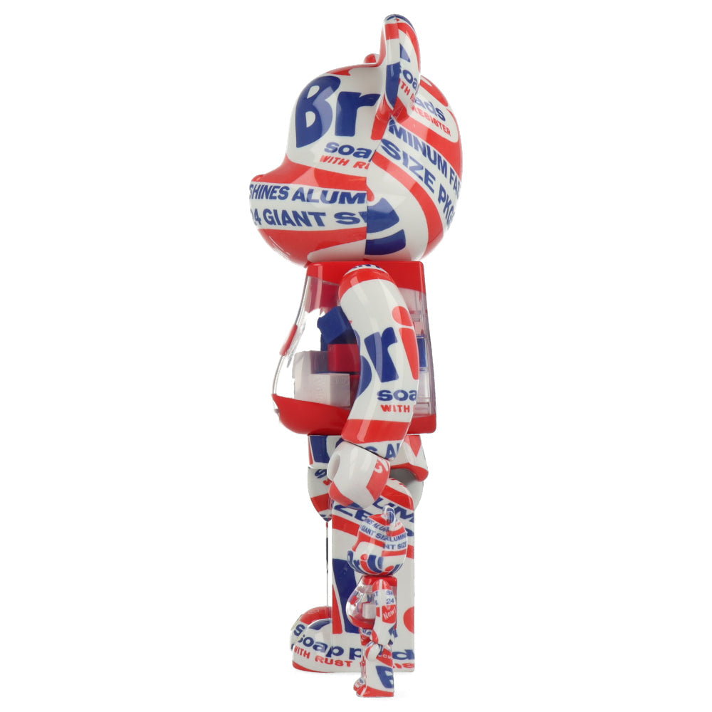 400% + 100% Bearbrick Andy Warhol Brillo Box Art Toy Collectible Figure (2022 Edition) - Perfect for Home Display, Office Decor, and Pop Art Collections
