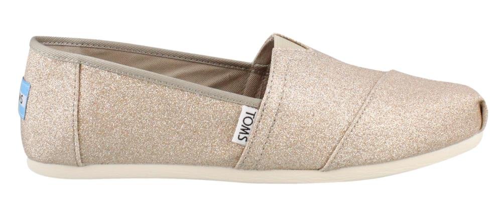 TOMS Women's Rose Gold Glimmer Classic Slip-On Shoes 10011312 - Comfortable Casual Loafers for Women, Perfect for Everyday Wear, Office, and Travel