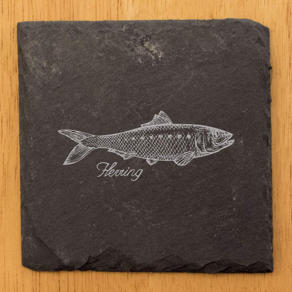 Premium Square Slate Fishing Coasters - Set of 6 for Beer Mugs & Drink Glasses - Perfect for Angler's Home Bar, Man Cave, or Fishing Lodge Decor