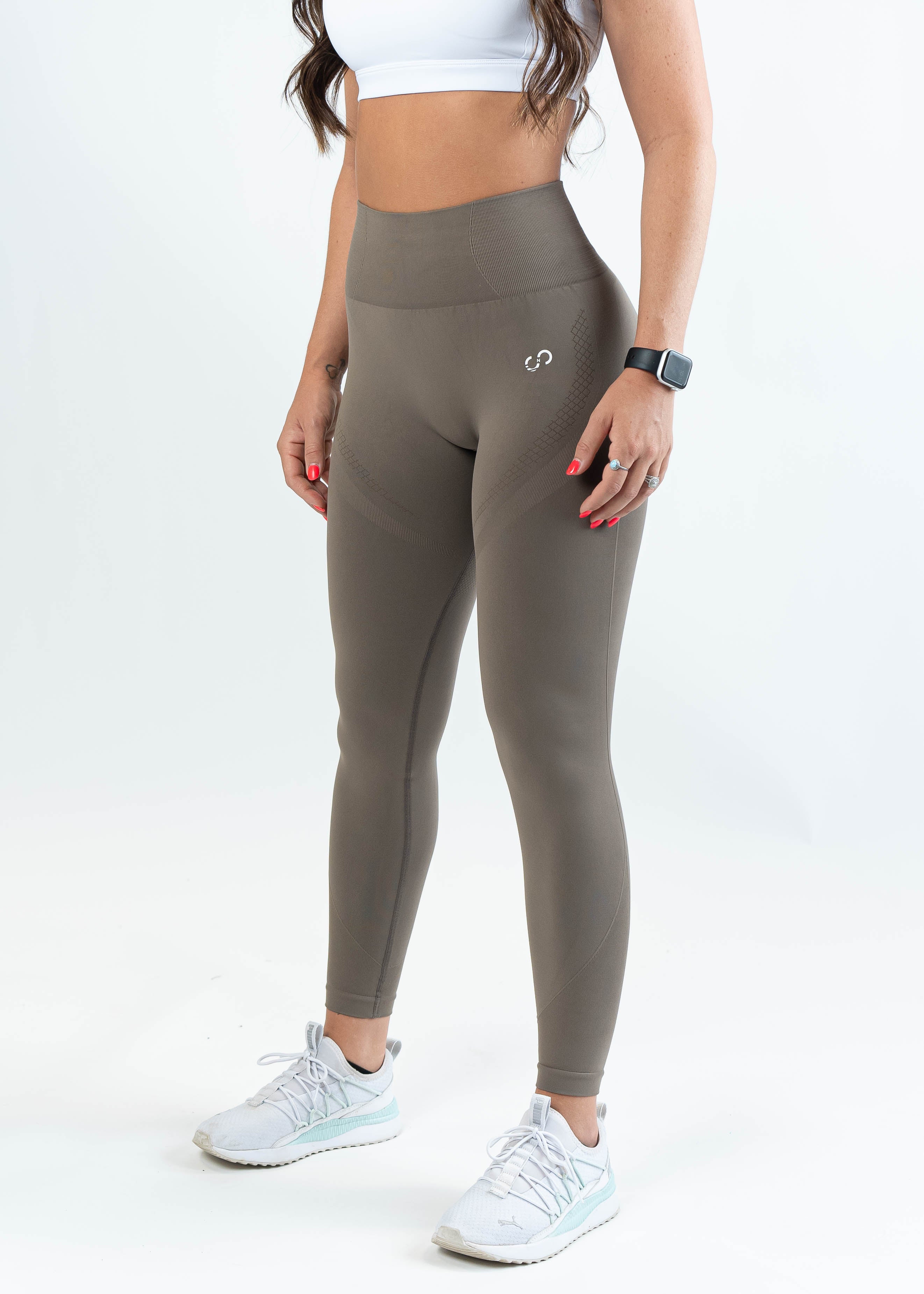 High-Waisted Sculpt Seamless Leggings for Women - Battlefield Brown | Yoga, Workout, Running & Everyday Wear
