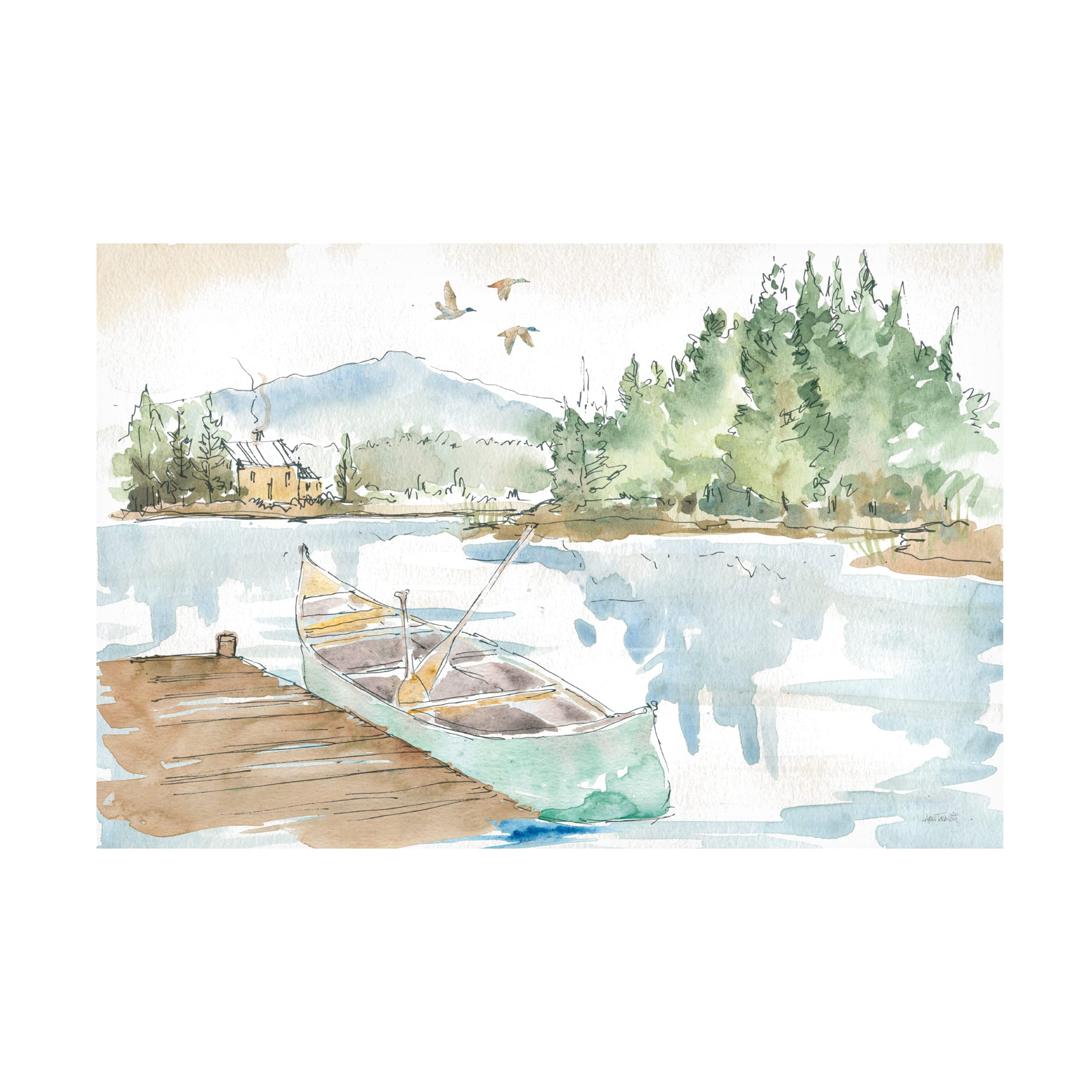 Lakehouse I Canvas Art Print by Anne Tavoletti - Stunning Landscape Wall Decor for Living Room, Bedroom & Office - Trademark Fine Art Collection