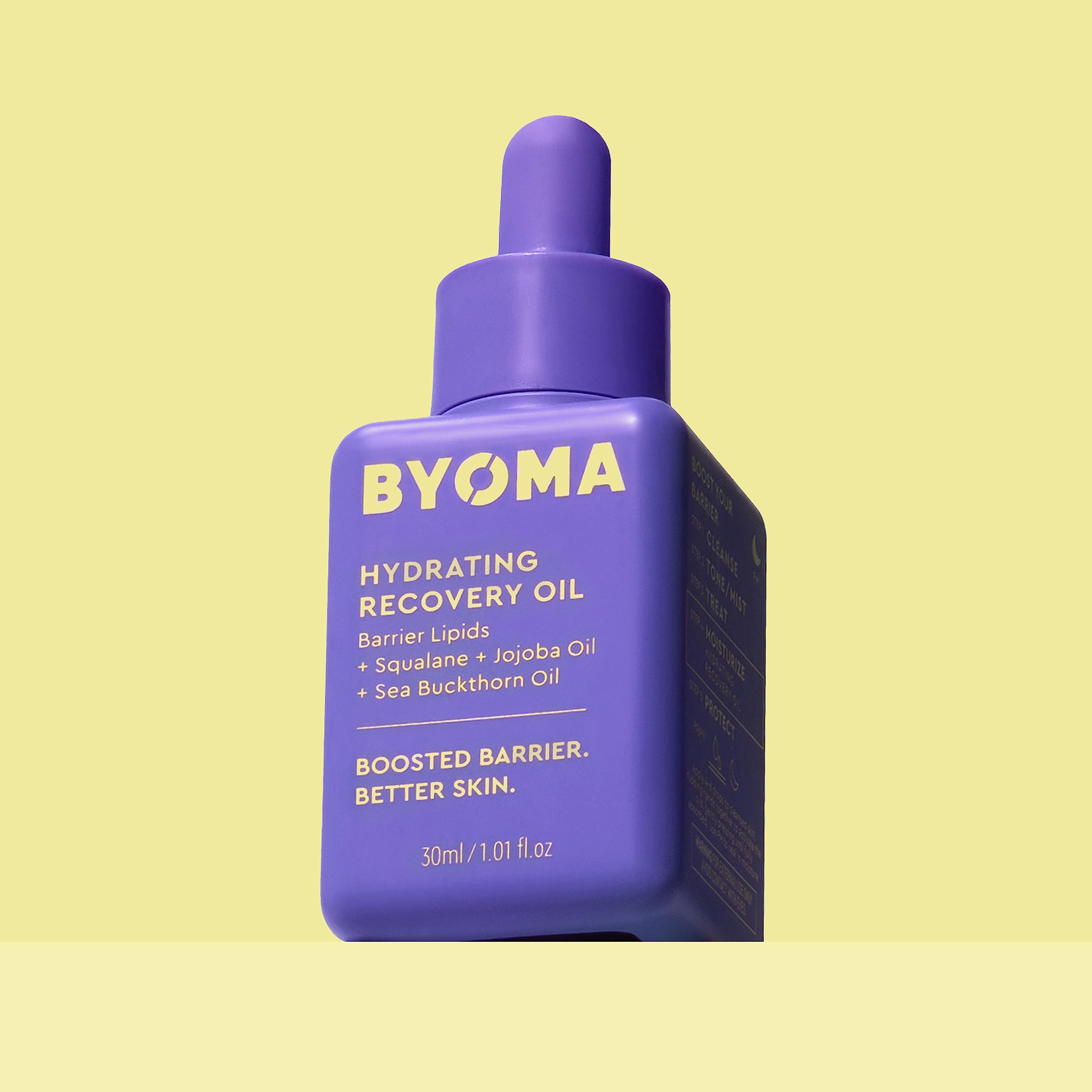 BYOMA Hydrating Recovery Oil - Luxury Face Oil with Squalane, Jojoba Oil & Seabuckthorn Oil for Instant Radiant Glow - Barrier Repair Facial Oil for Dry & Sensitive Skin - 1.01 fl oz - Perfect for Nighttime Skincare & Post-Workout Recovery