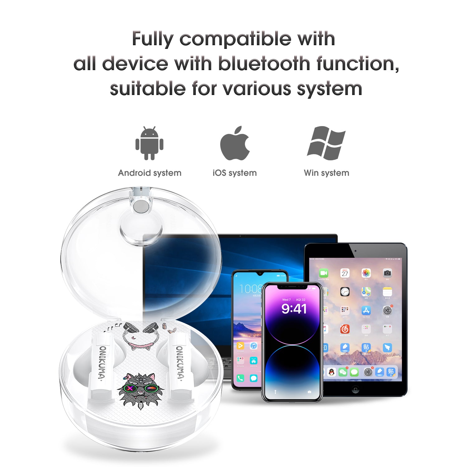 ONIKUMA T301 TWS Wireless Bluetooth 5.3 Gaming Earbuds with Mic - Touch Control, Noise Cancelling, Comfortable Fit for Sports, Workouts, and Mobile Gaming