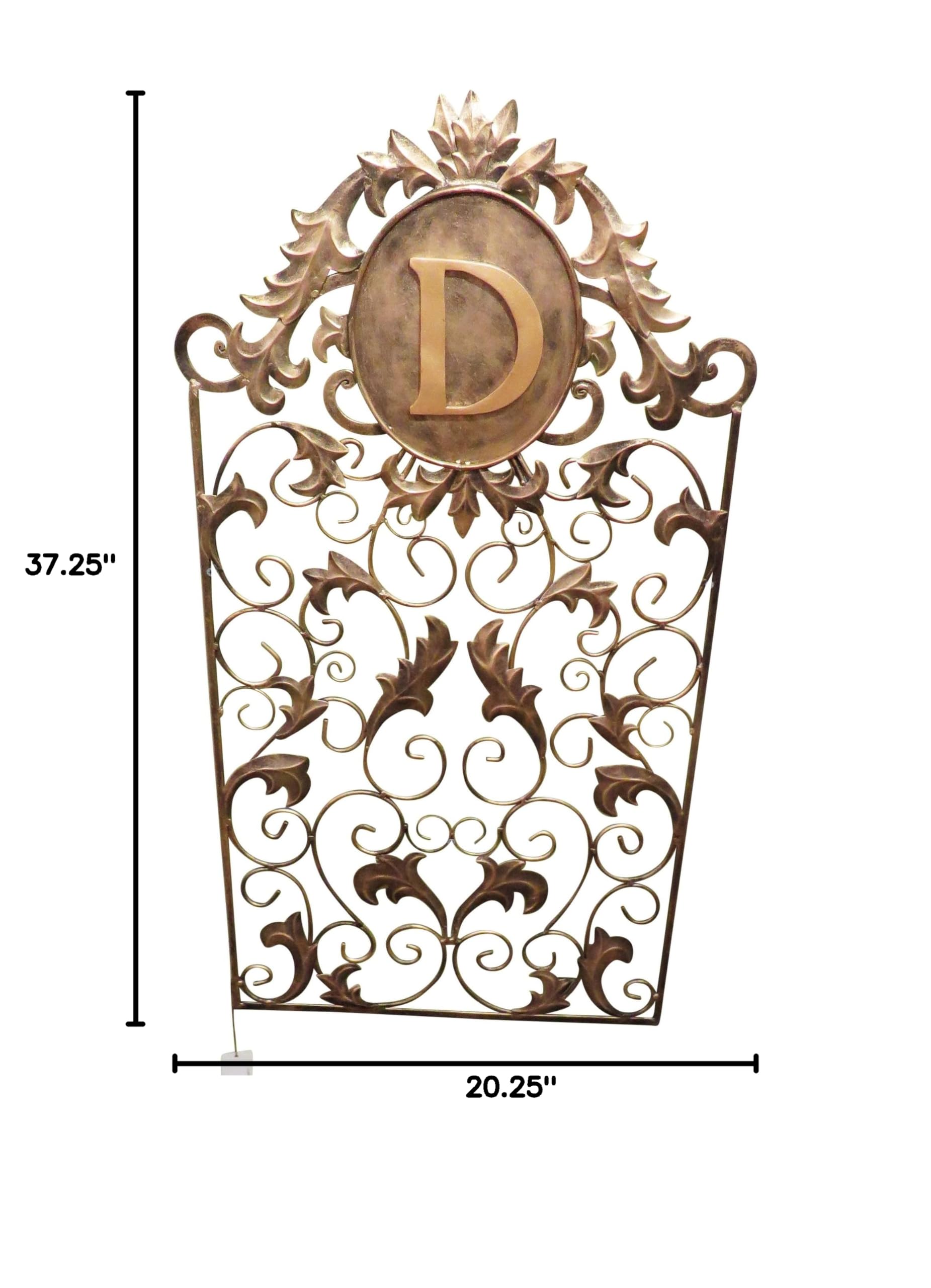 Personalized Luxe Iron Scroll Monogram Initial Letter Wall Card Photo Holder - Elegant Home Decor for Weddings, Birthdays & Gift Giving