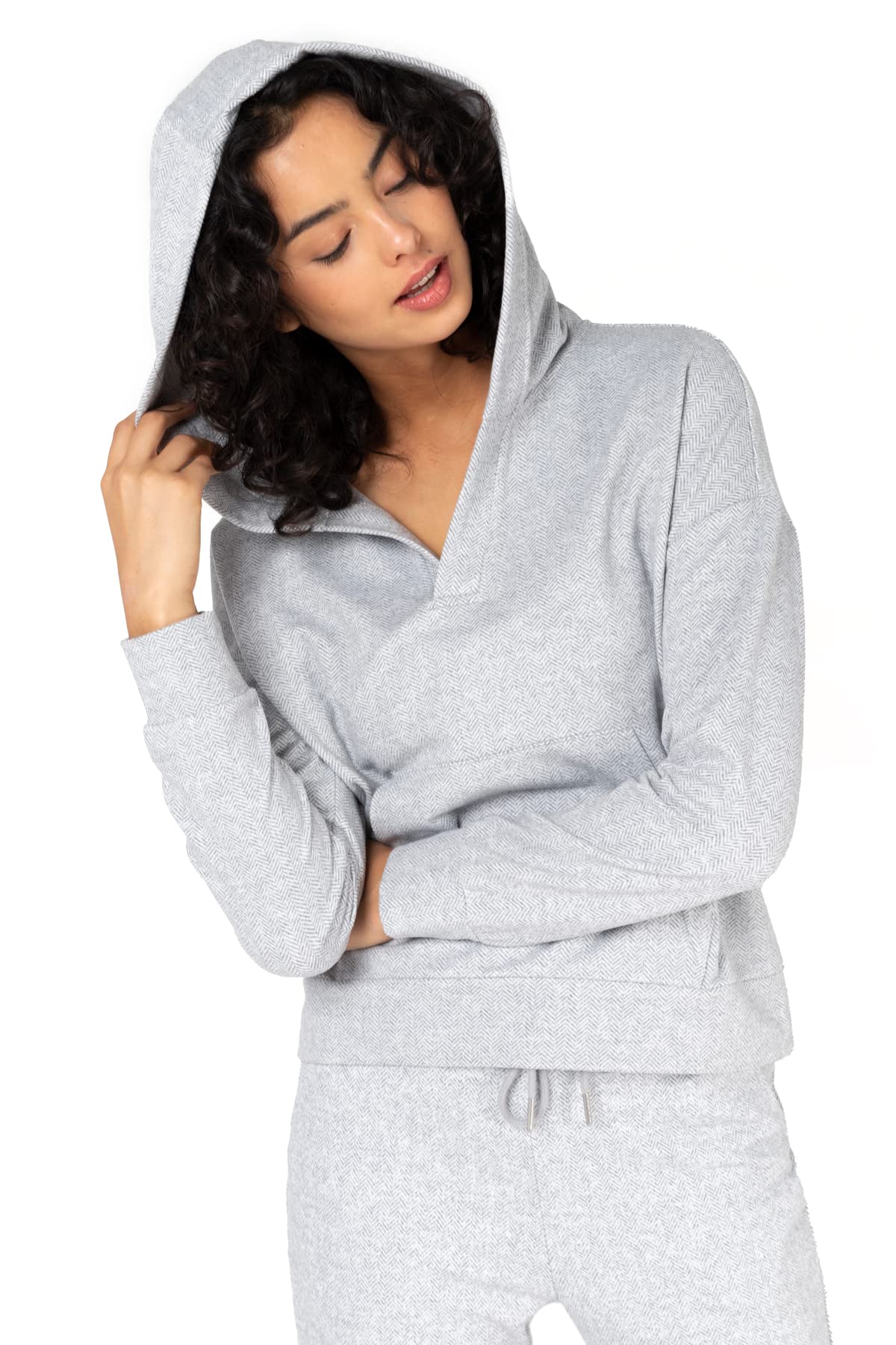 Kyodan Women's Soft Double Brushed Fleece Long Sleeve Hoodie - Cozy Pullover Sweatshirt for Casual Wear, Lounge & Winter Outfits
