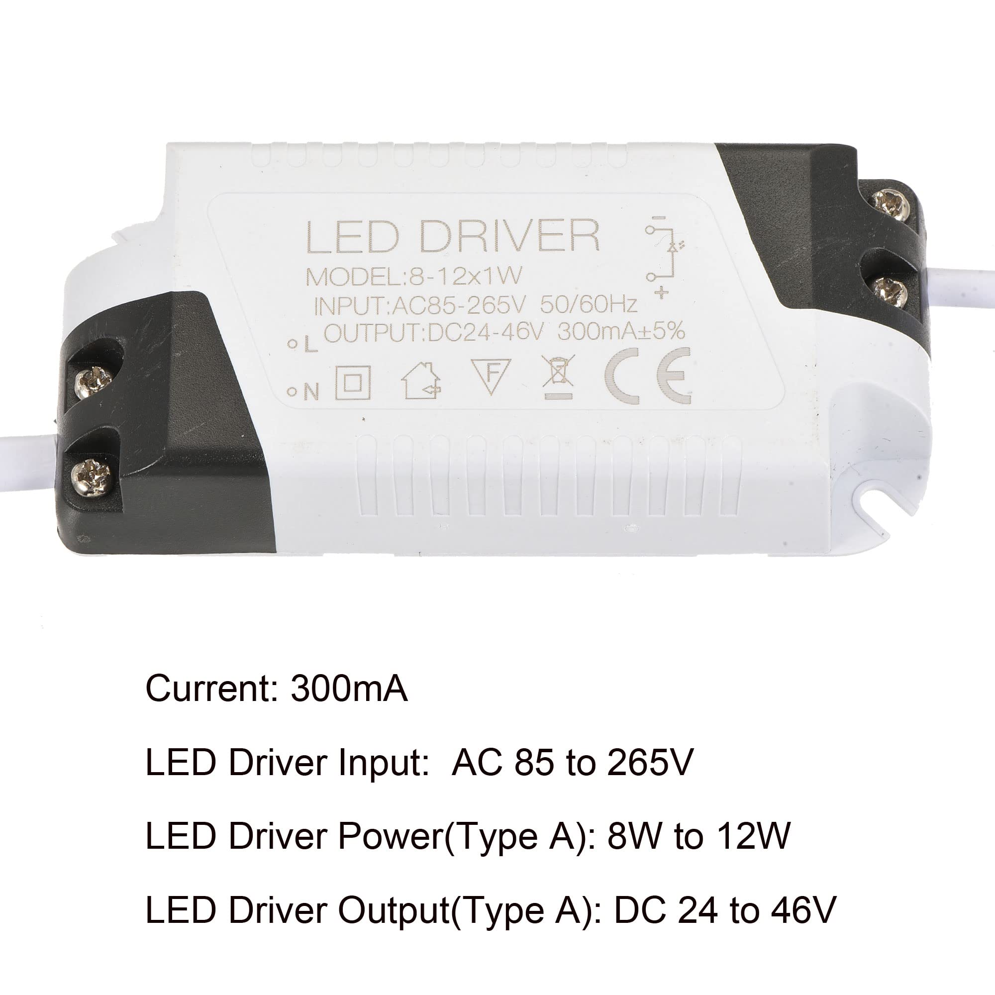Meccanity 300mA LED Driver - AC 85-265V Input External Power Supply for LED Ceiling Lights with DC Connector (3-Pack) - Perfect for Home, Office & Commercial Lighting Projects
