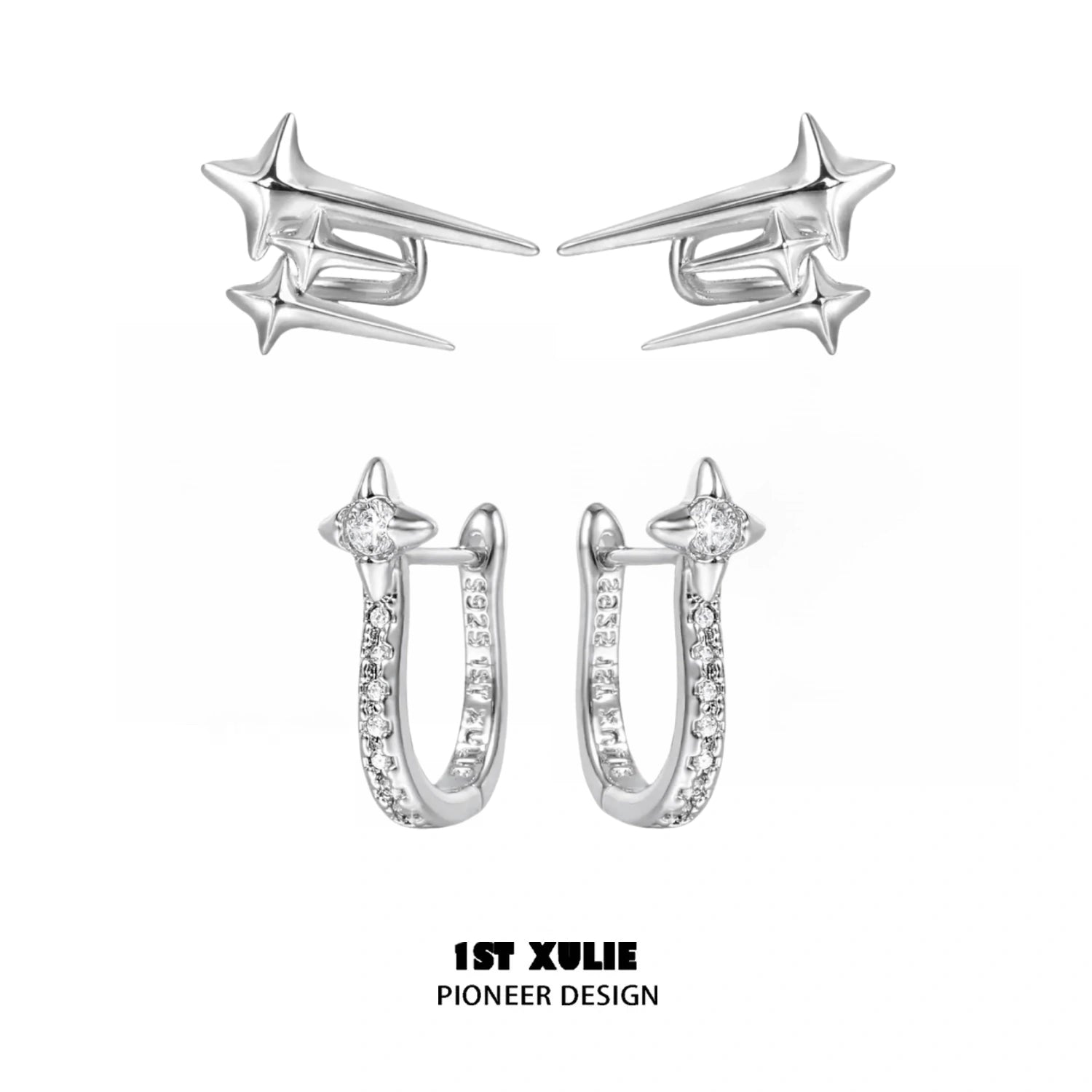 Silver Angel S925 Sterling Silver Star Stud Earrings for Women - Hypoallergenic Fashion Jewelry Gift for Birthday, Christmas & Everyday Wear